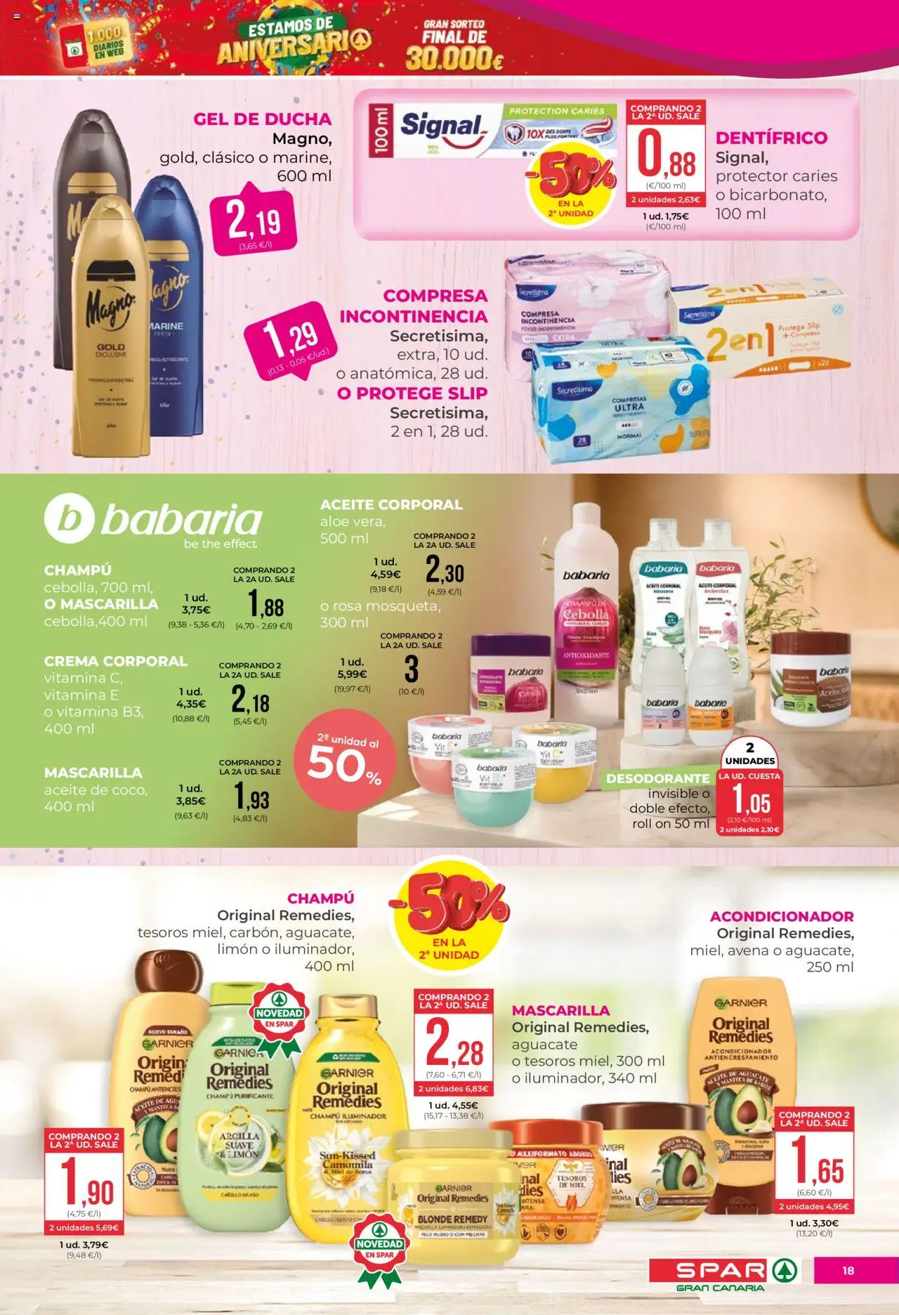 Spar folleto │ válido desde el 03.10.2025 | Página: 18 | Productos: Champú, Κουνουπίδι, Crema, Ducha
