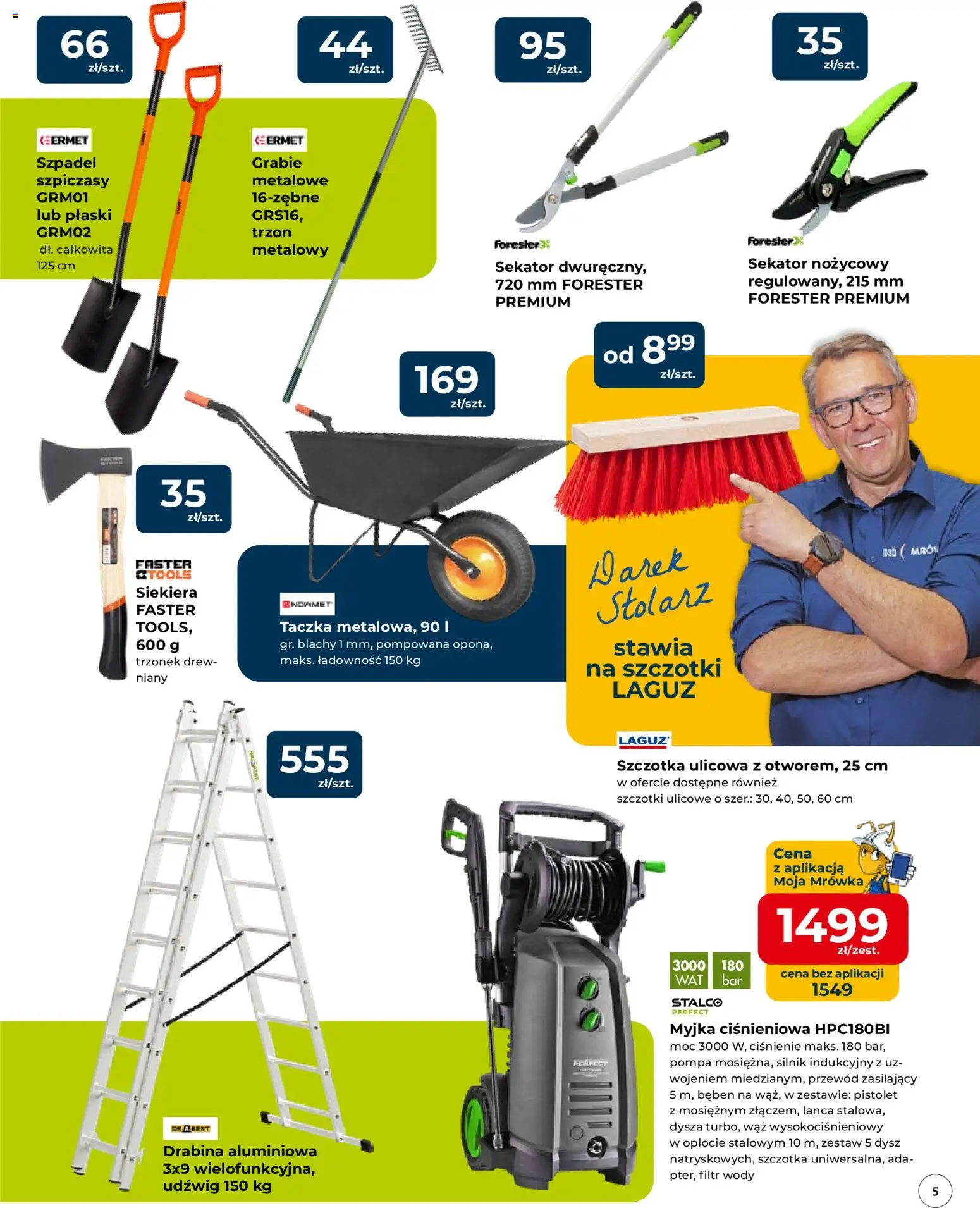 Mrówka gazetka - Elbląg od 09.04.2026 | Strona: 5 | Produkty: Sekator, Drabina, Szczotka, Siekiera