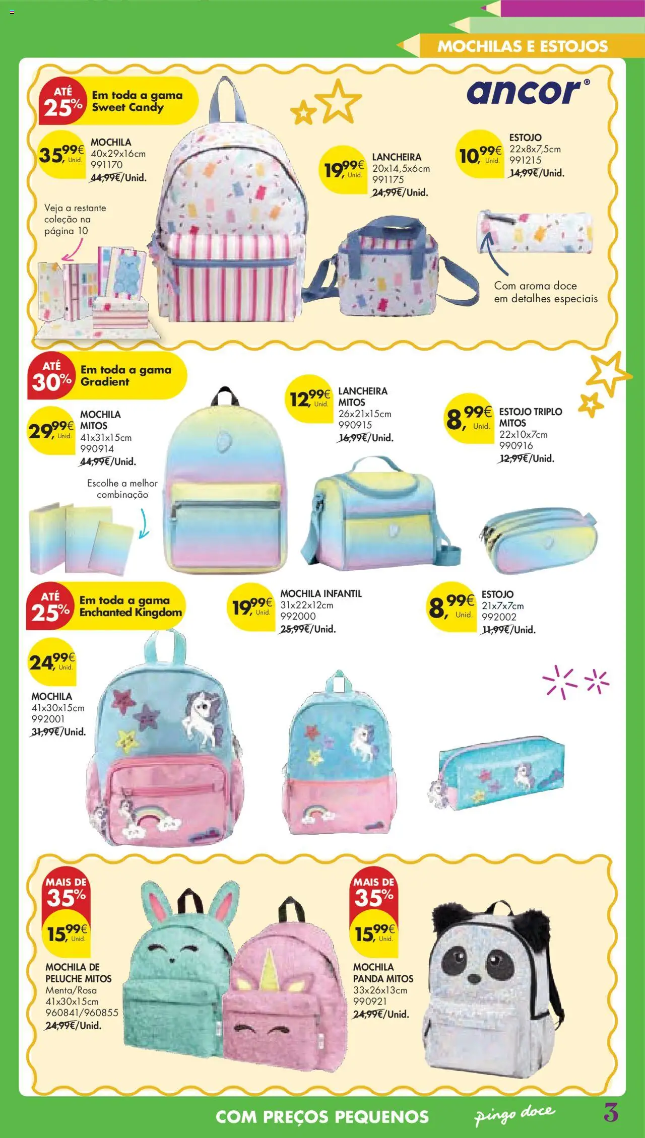 Pingo Doce Regresso às Aulas Hipers │ válido de 05.08.2025 | Página: 3 | Produtos: Mochila, Mochilas