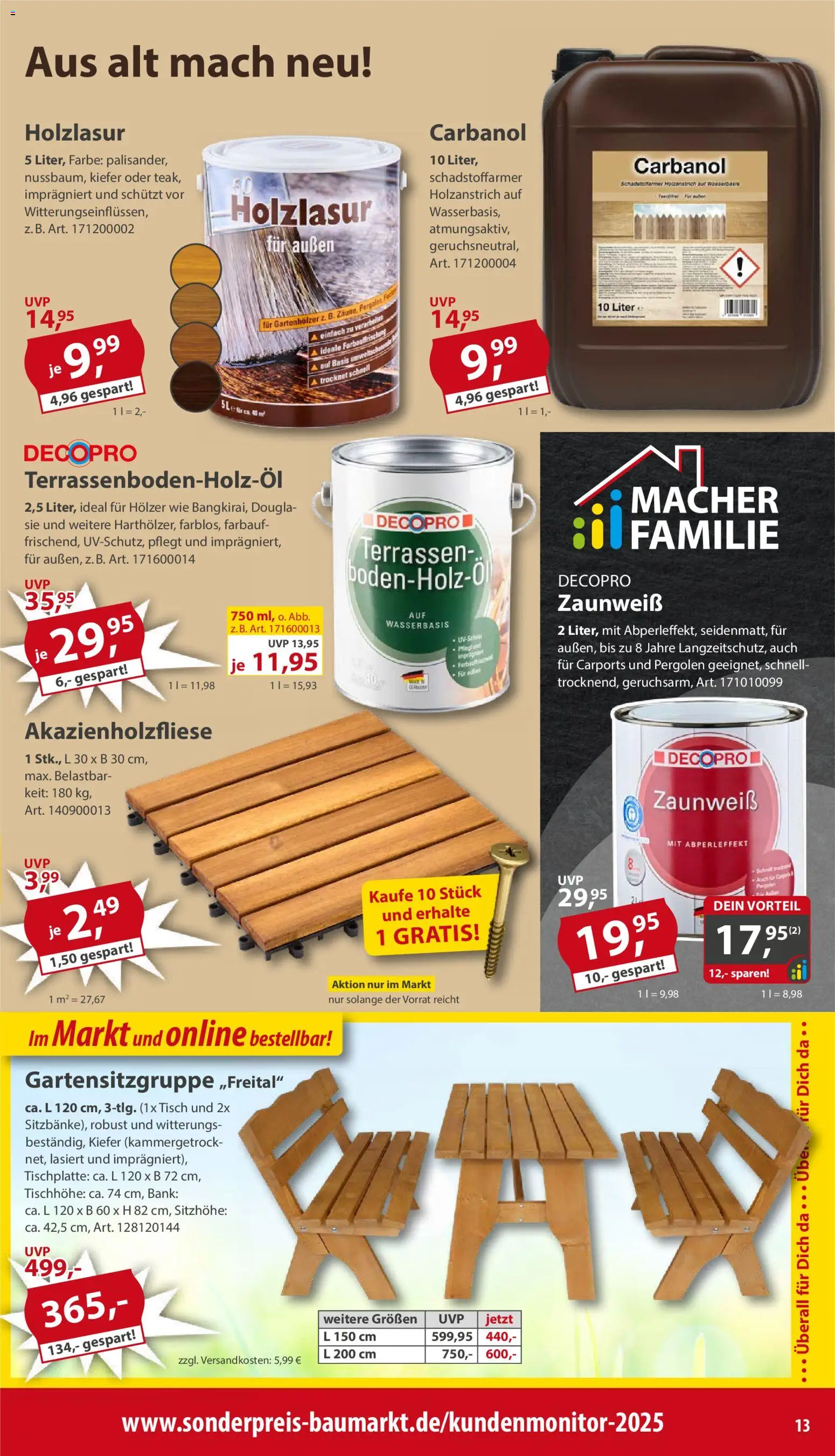 Sonderpreis Baumarkt Prospekt 	 – gültig ab 02.05.2026 | Seite: 13 | Produkte: Tisch