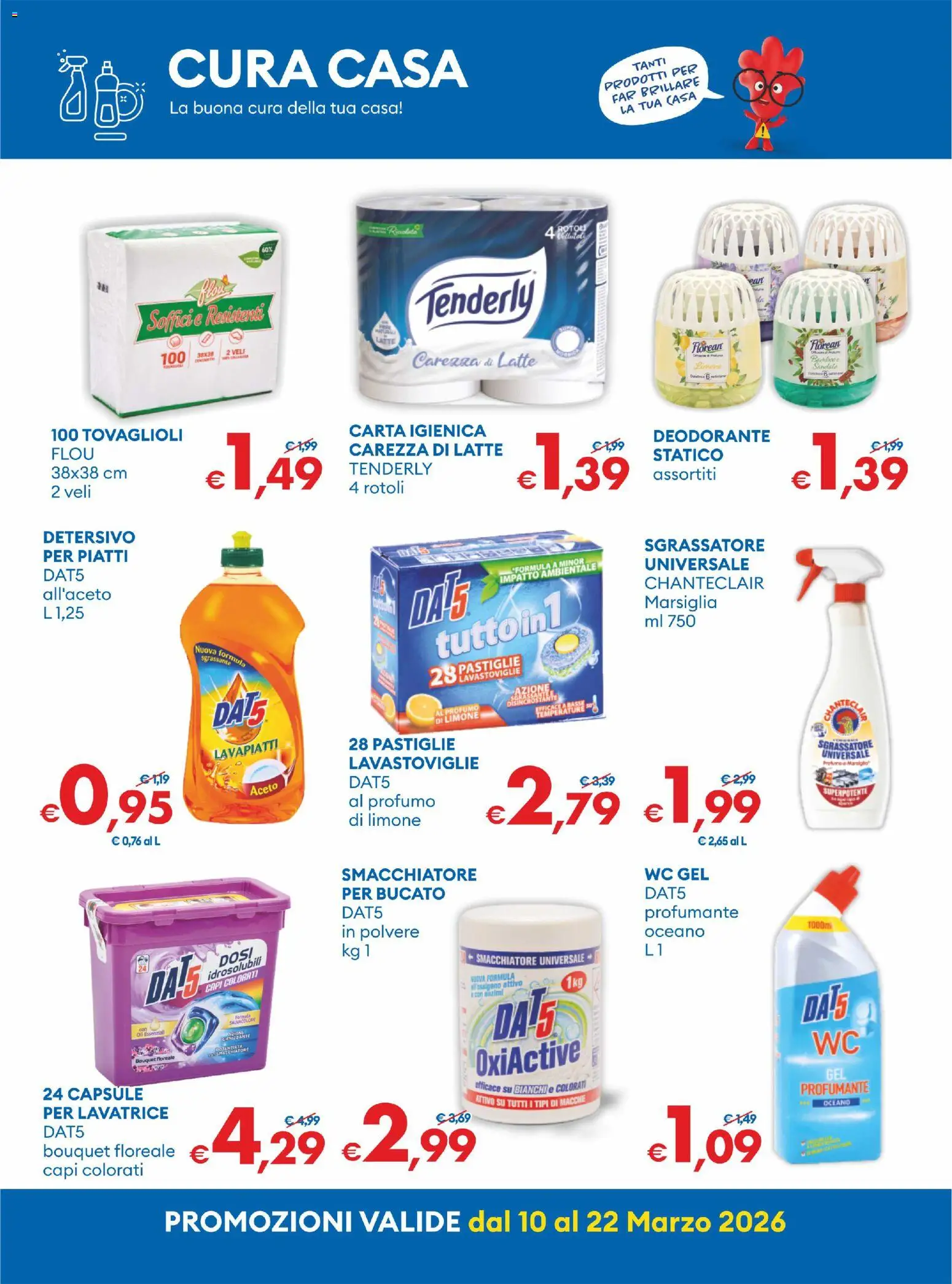 Volantino MD Discount del 10.03.2026 | Pagina: 9 | Prodotti: Latte, Lavastoviglie, Aceto, Profumo
