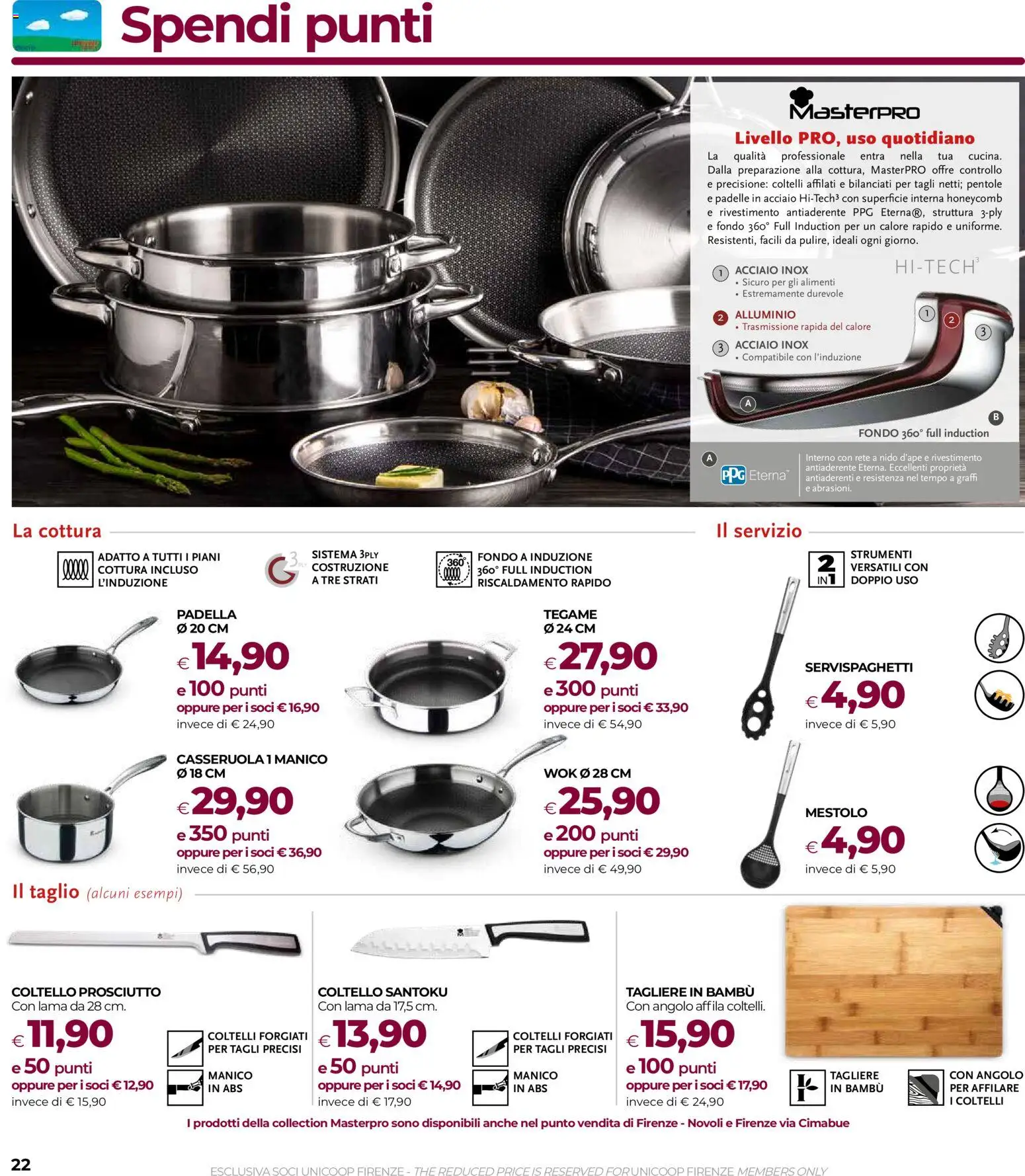 Volantino COOP del 07.01.2026 | Pagina: 22 | Prodotti: Prosciutto, Padella, Casseruola, Alluminio