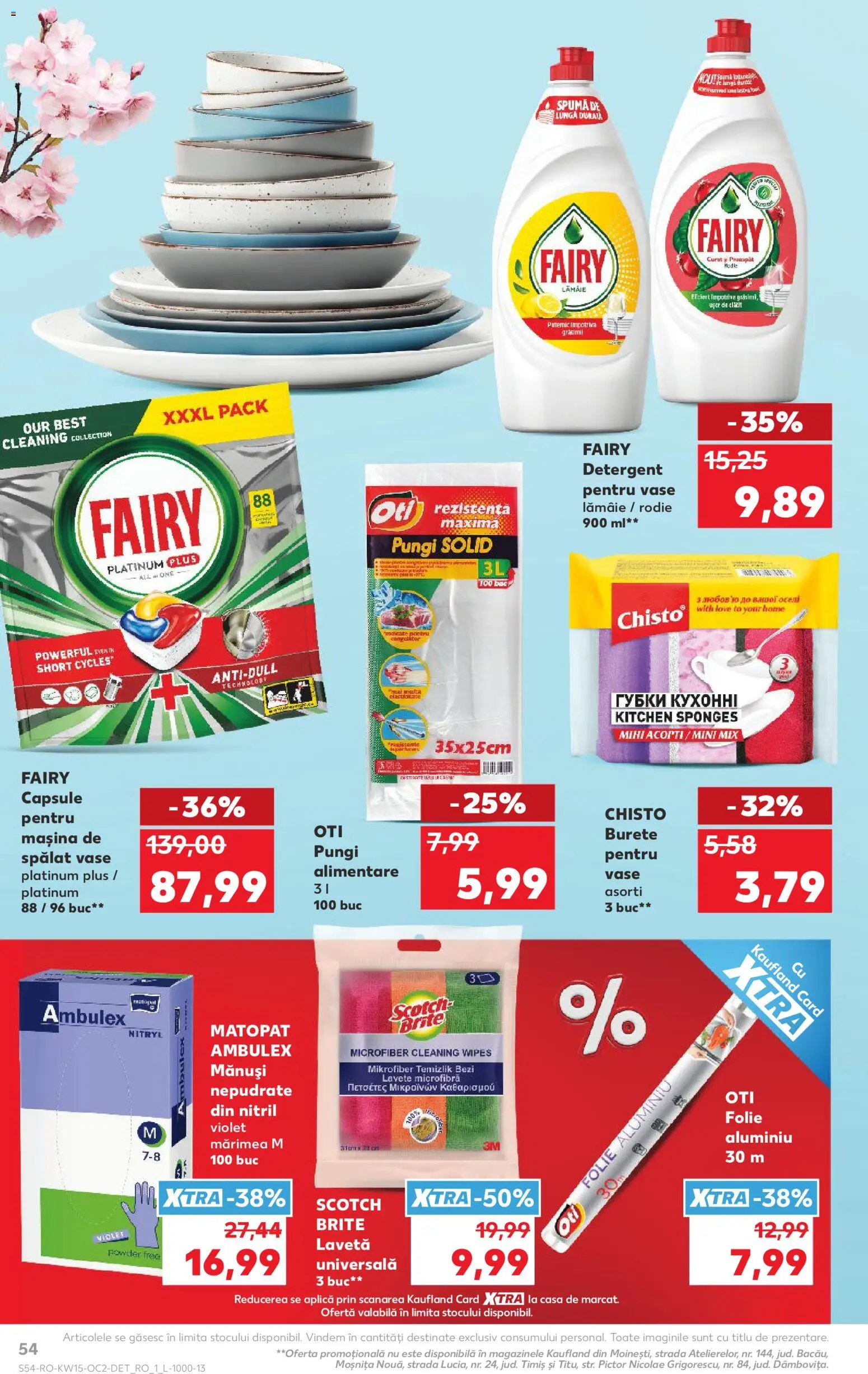 Noul catalog Kaufland – valabil de la 08.04.2026 | Pagină: 54 | Produse: Mănuși, Mașină De Spălat Vase, Burete, Capsule pentru mașina de spălat