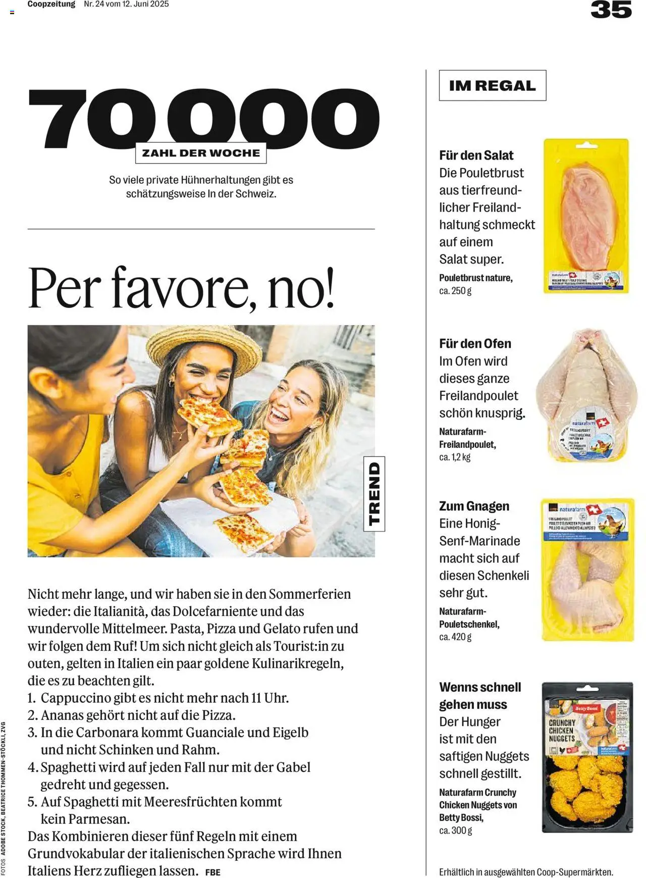 Coop - Magazin ab 12.06.2025 | Seite: 35 | Produkte: Schinken, Salat, Fall, Ofen