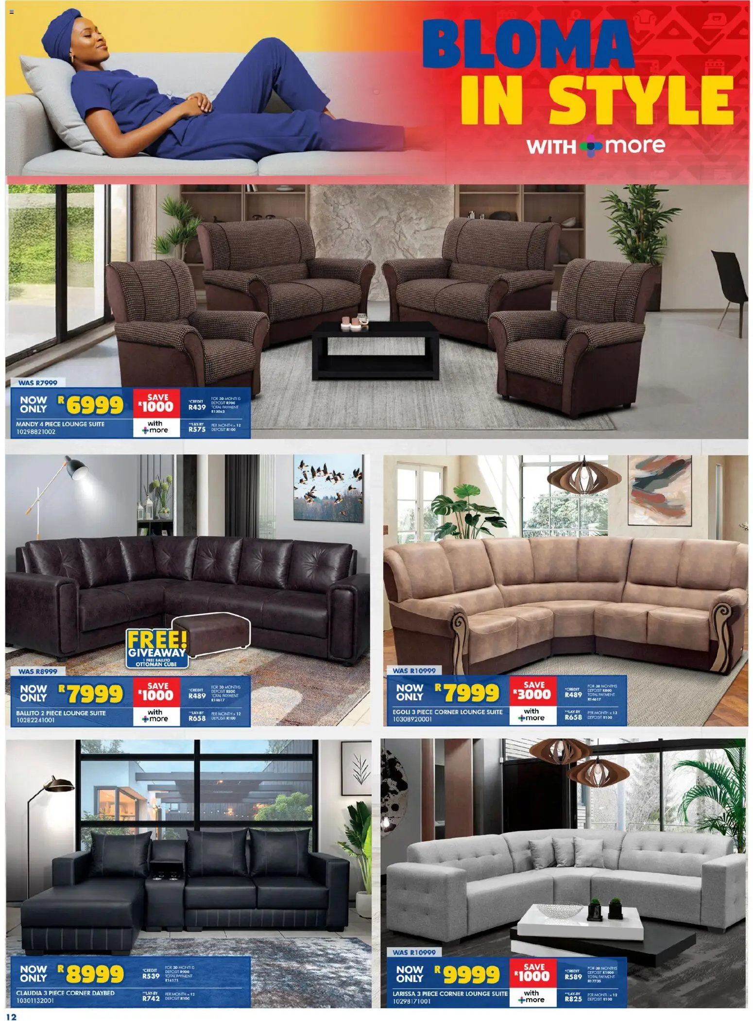 New Russells catalogue – valid from 16.04.2026 | Page: 12 | Products: Lounge suite, Ottoman