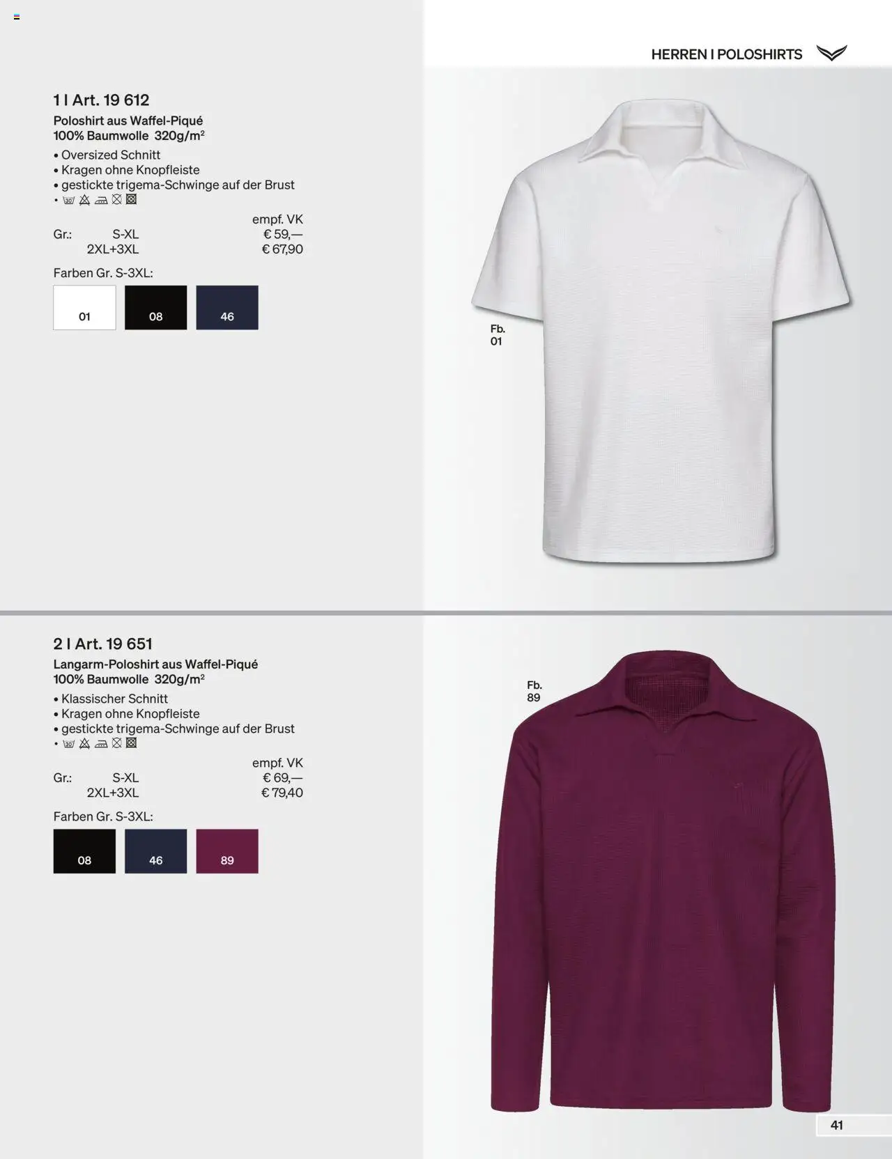 Trigema Prospekt 	 – gültig ab 01.09.2025 | Seite: 41 | Produkte: Poloshirt