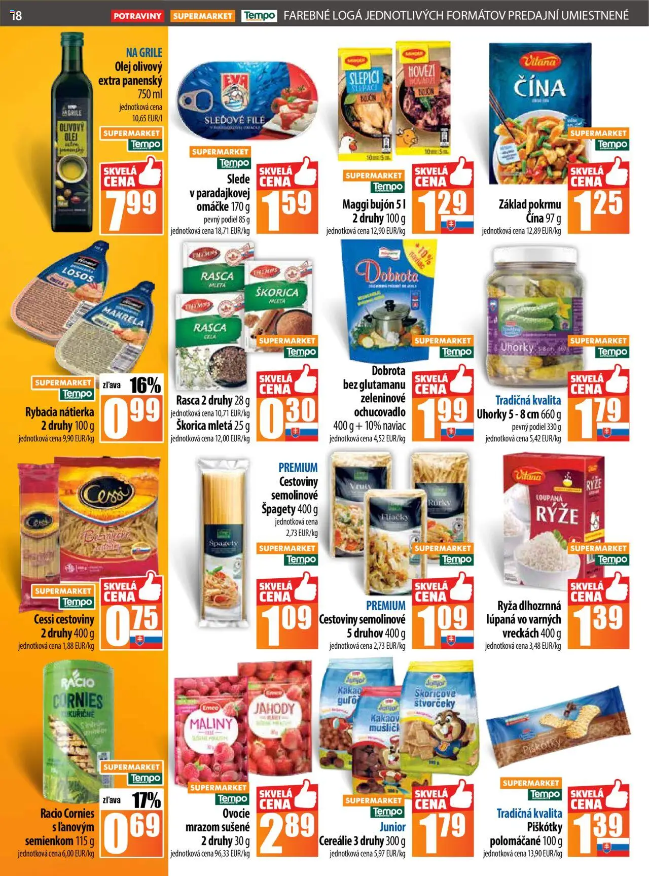 Nové COOP Jednota akcie – leták je platný od 16.10.2025 | Strana: 18 | Produkty: Losos, Jahody, Cereálie, Kakao