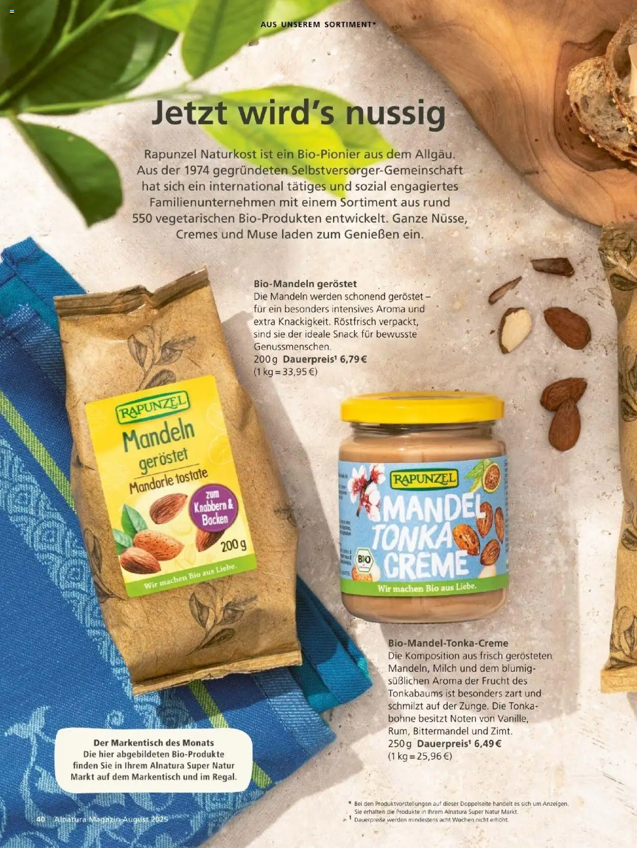 Alnatura Prospekt – gültig ab 01.10.2025 | Seite: 40 | Produkte: Milch, Mandeln, Creme