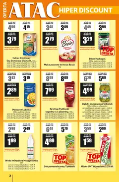 Pogląd oferty "Auchan Gazetka - ATAC Hiper Discount" - ważna od 12.02.2026 | Strona: 2 | Produkty: Ketchup, Cukier trzcinowy, Cukier, Ogórki konserwowe