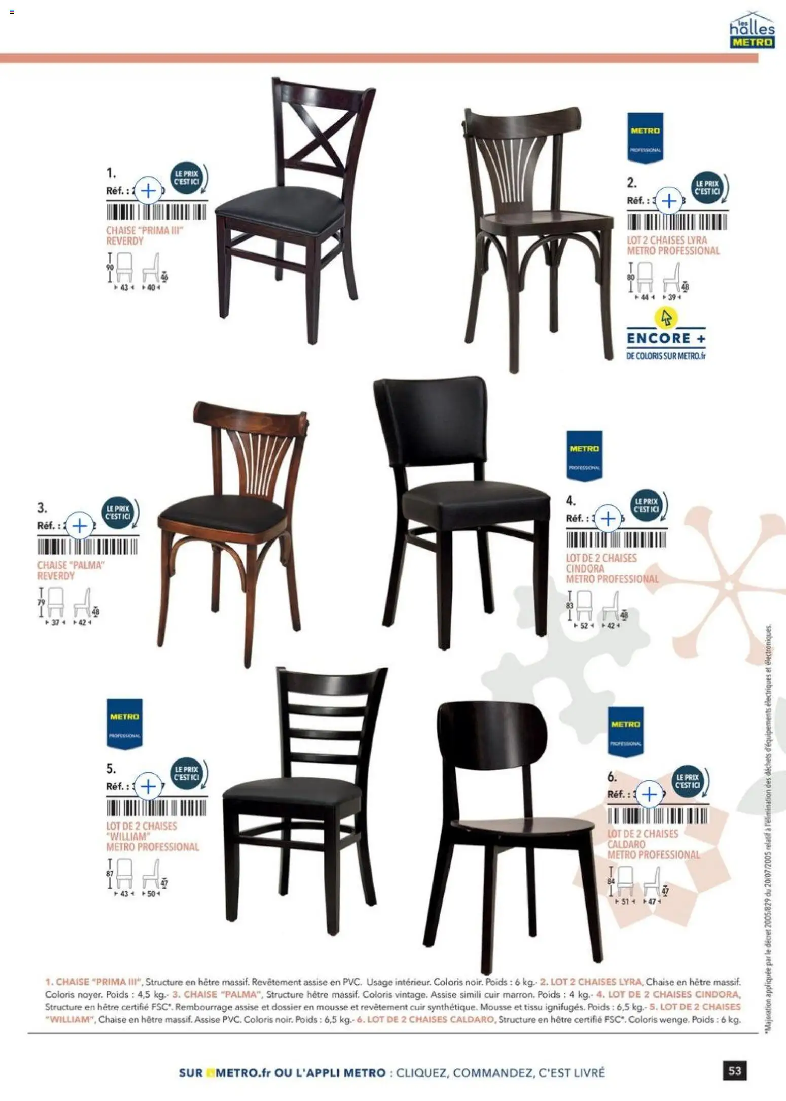 {H1} | Page: 53 | Produits: Poids, Mousse, Chaise, Livre