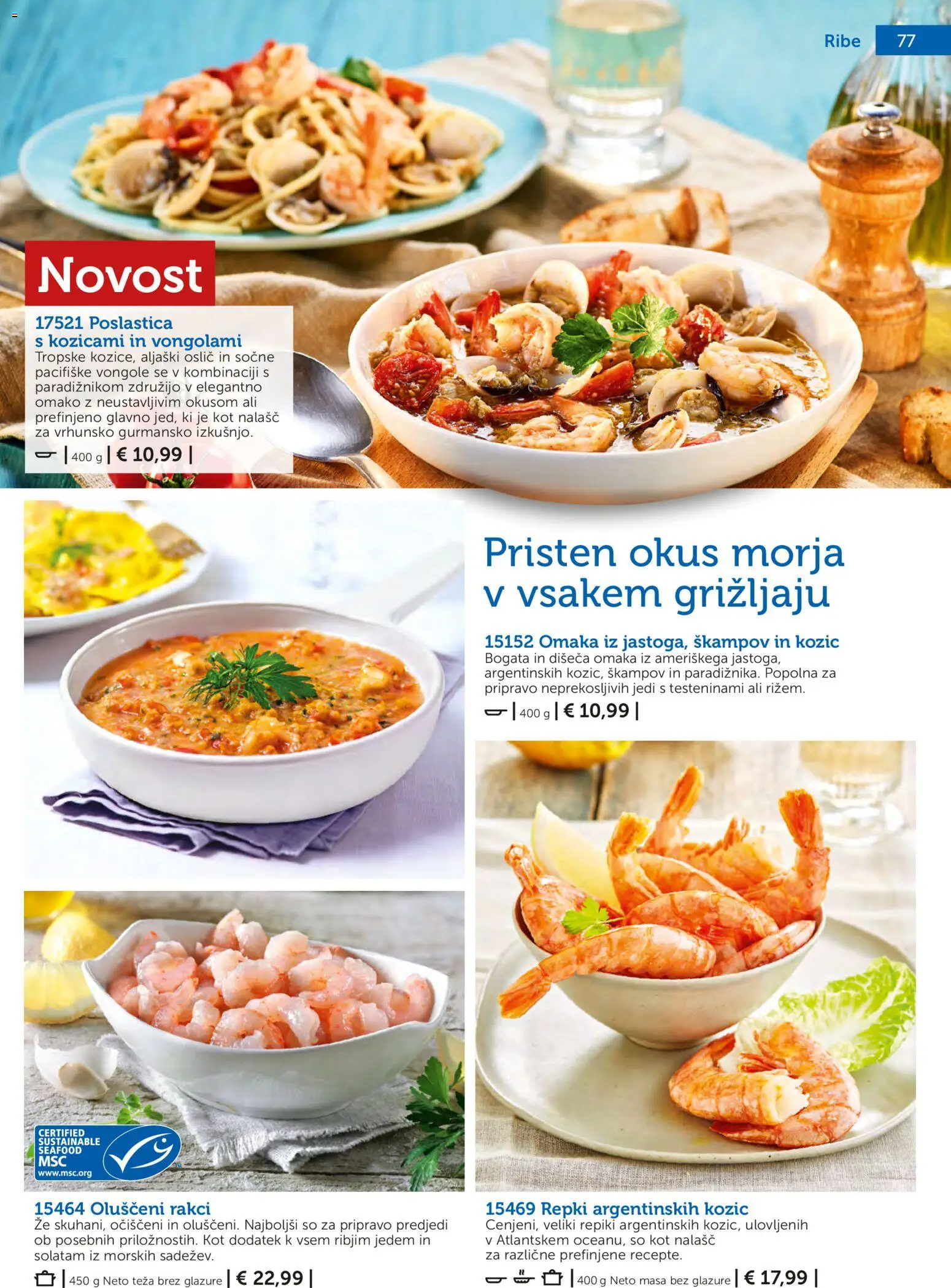 Novi Bofrost katalog ponudbe – veljaven od 04.03.2026 | Stran: 77 | Izdelki: Oslič, Teza, Ribe, Omaka