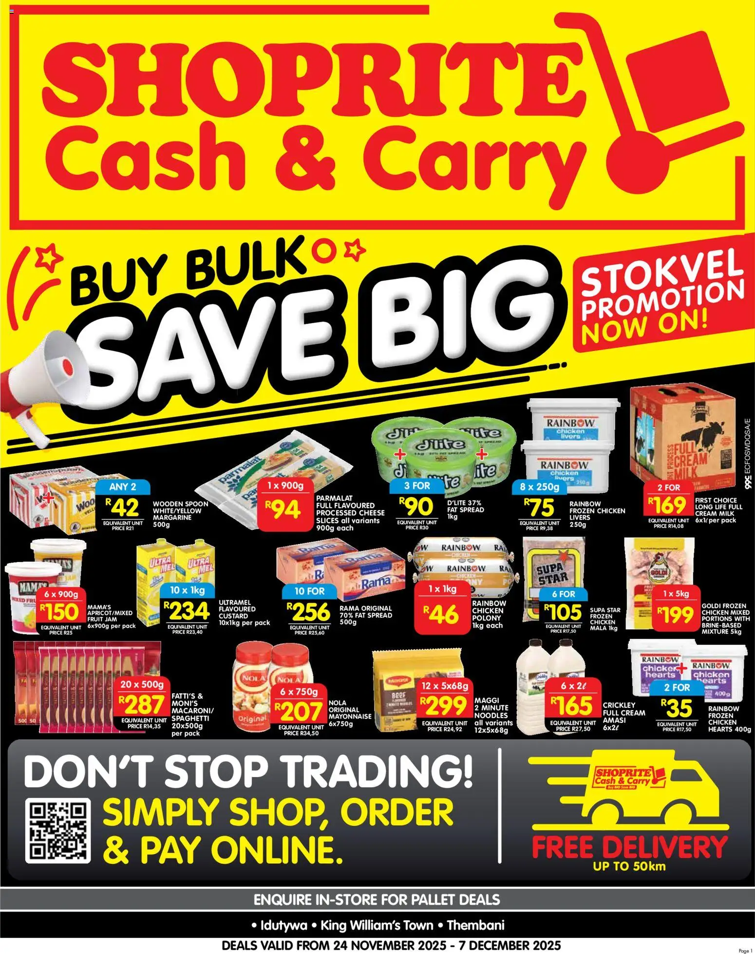 New Shoprite catalogue – valid from 24.11.2025 | Page: 5 | Products: Cheese, Beef, Fat spread, Fruit