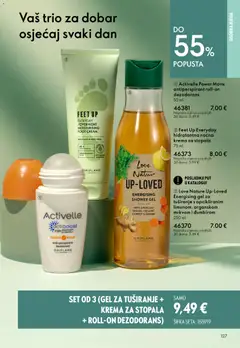 Katalog Oriflame 6 2026 - Pregled kataloga iz trgovine Oriflame, vrijedi od 22.04.2026 | Stranica: 127 | Proizvodi: Krema za stopala, Gel za tuširanje, Dezodorans, Krema