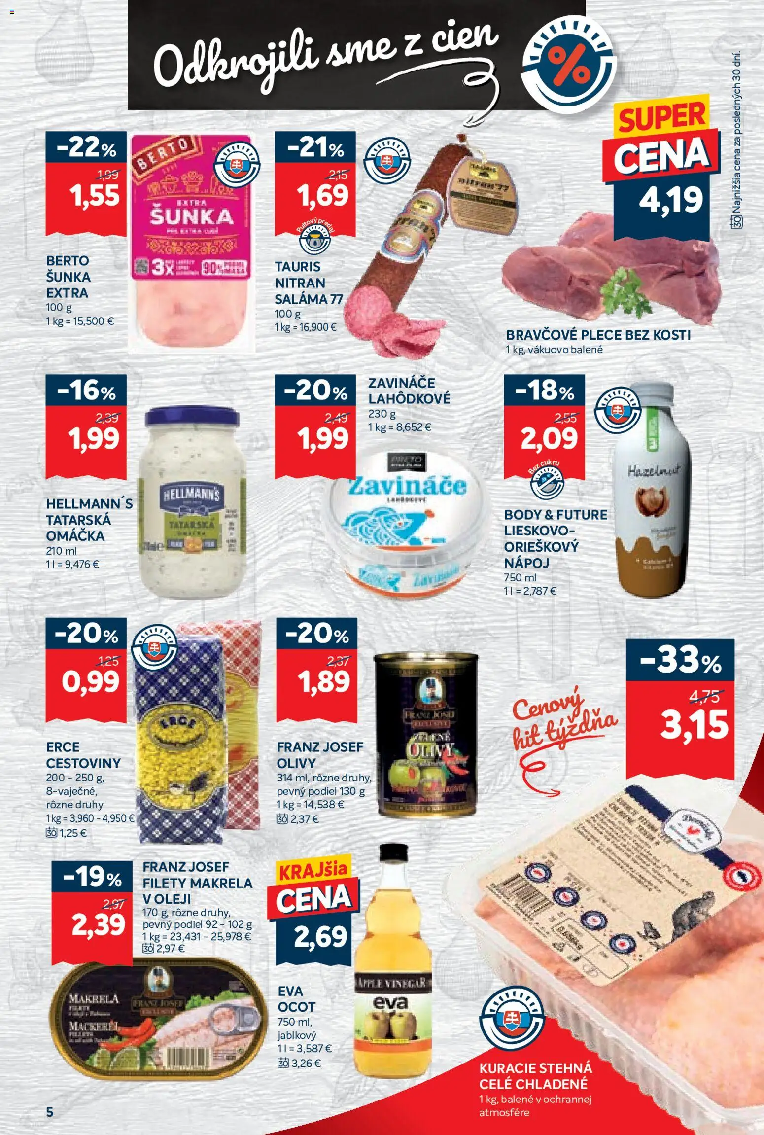 Nové Kraj akcie – leták je platný od 30.10.2025 | Strana: 9 | Produkty: Saláma, Cestoviny, Bravčové plece, Kuracie stehná