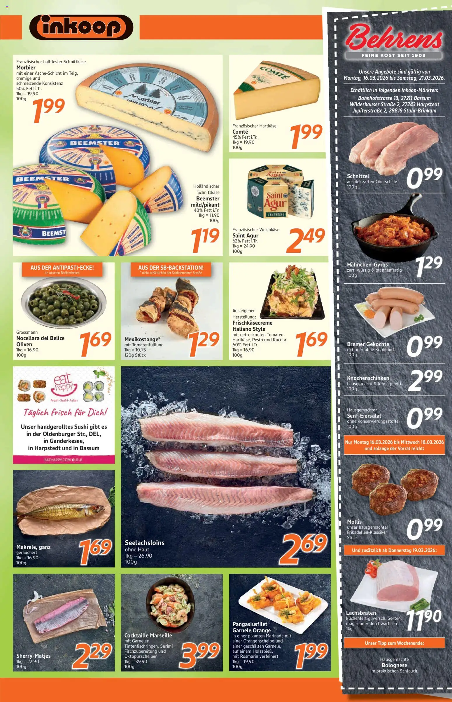 Inkoop Prospekt – gültig ab 16.03.2026 | Seite: 4 | Produkte: Rucola, Schnitzel, Knoblauch