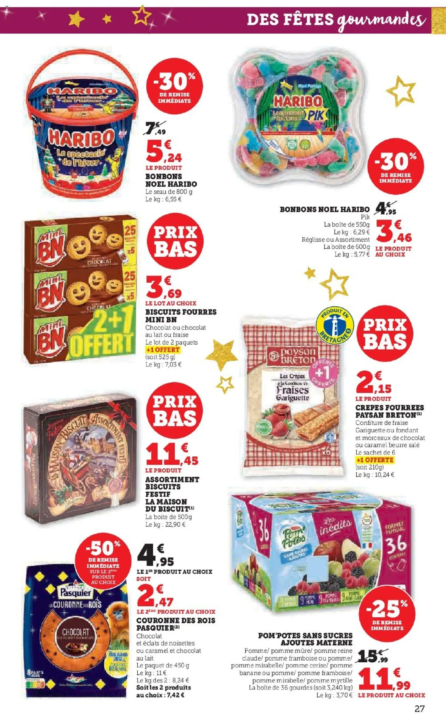 {H1} | Page: 27 | Produits: Banane, Beurre, Chocolat, Bonbons