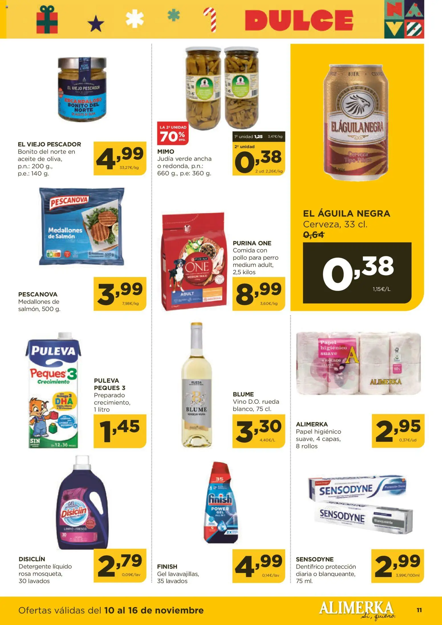 Alimerka folleto Asturias │ válido desde el 10.11.2025 | Página: 11 | Productos: Aceite, Vino, Papel higienico, Detergente líquido