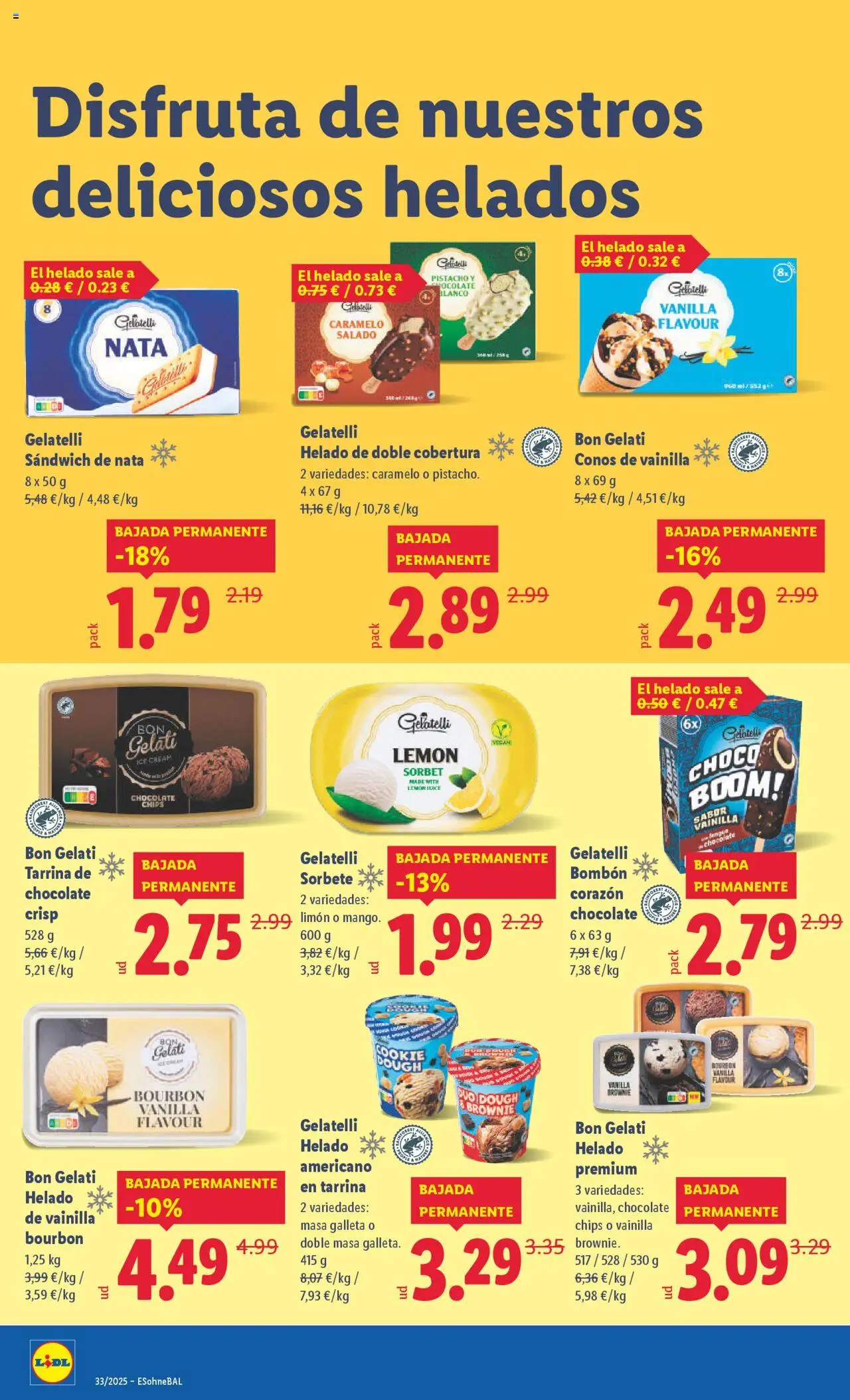 Lidl catálogo VAL │ válido desde el 11.08.2025 | Página: 18 | Productos: Chocolate, Helado
