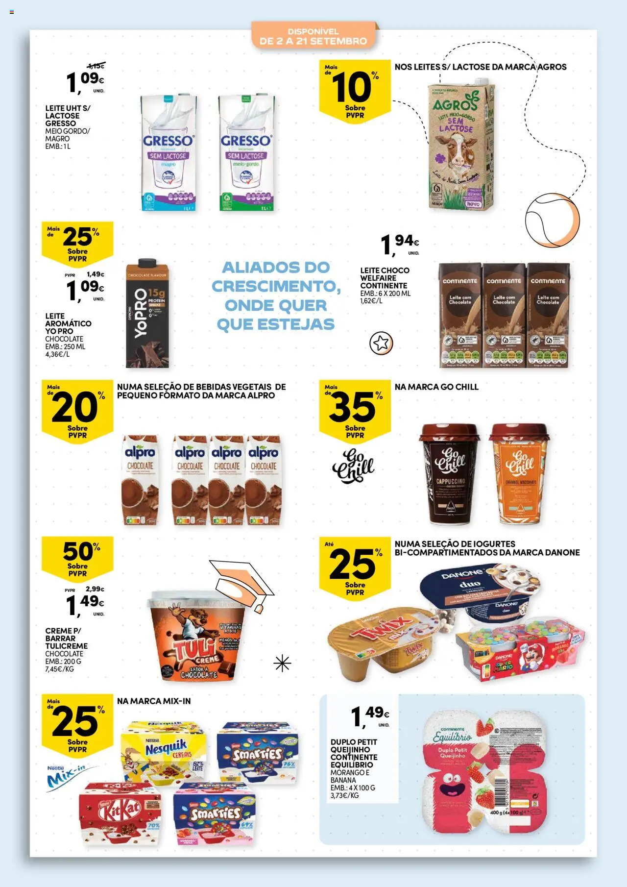 Continente - Regresso às Aulas: Regressamos com tudo │ válido de 12.08.2025 | Página: 58 | Produtos: Banana, Iogurtes, Chocolate, Cereais
