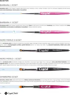 Crystal Nails 2026/27 Nagykatalógus - amely érvényes a következő dátumtól: 09.03.2026 | Oldal: 90 | Termékek: Ecset