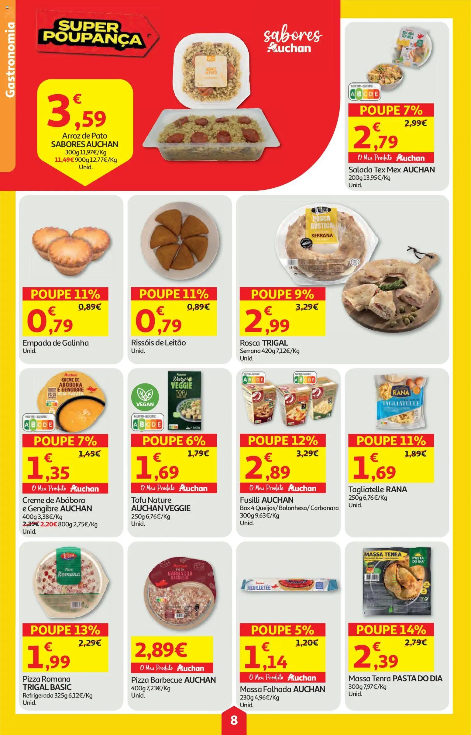 Auchan folheto │ válido de 12.02.2026 | Página: 8 | Produtos: Massa folhada, Batata, Abóbora, Salada
