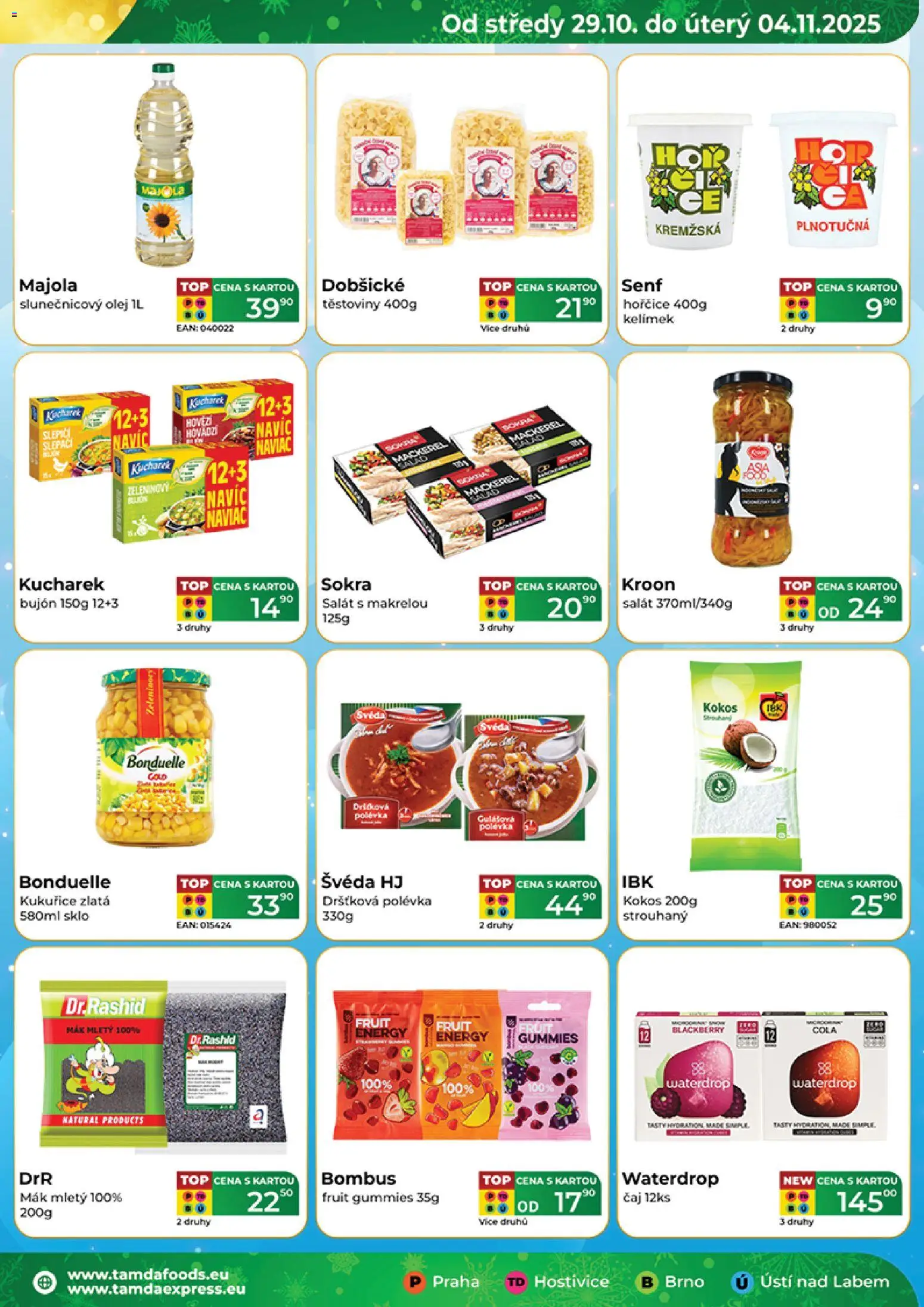 Tamda Foods leták od 29.10.2025 | Strana: 3 | Produkty: Mák mletý, Waterdrop, Hořčice, Cola