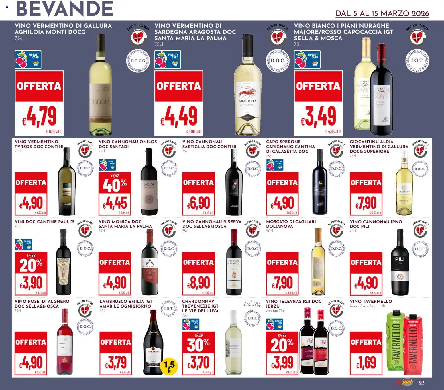 Volantino Pan del 05.03.2026 | Pagina: 23 | Prodotti: Vino, Vino bianco