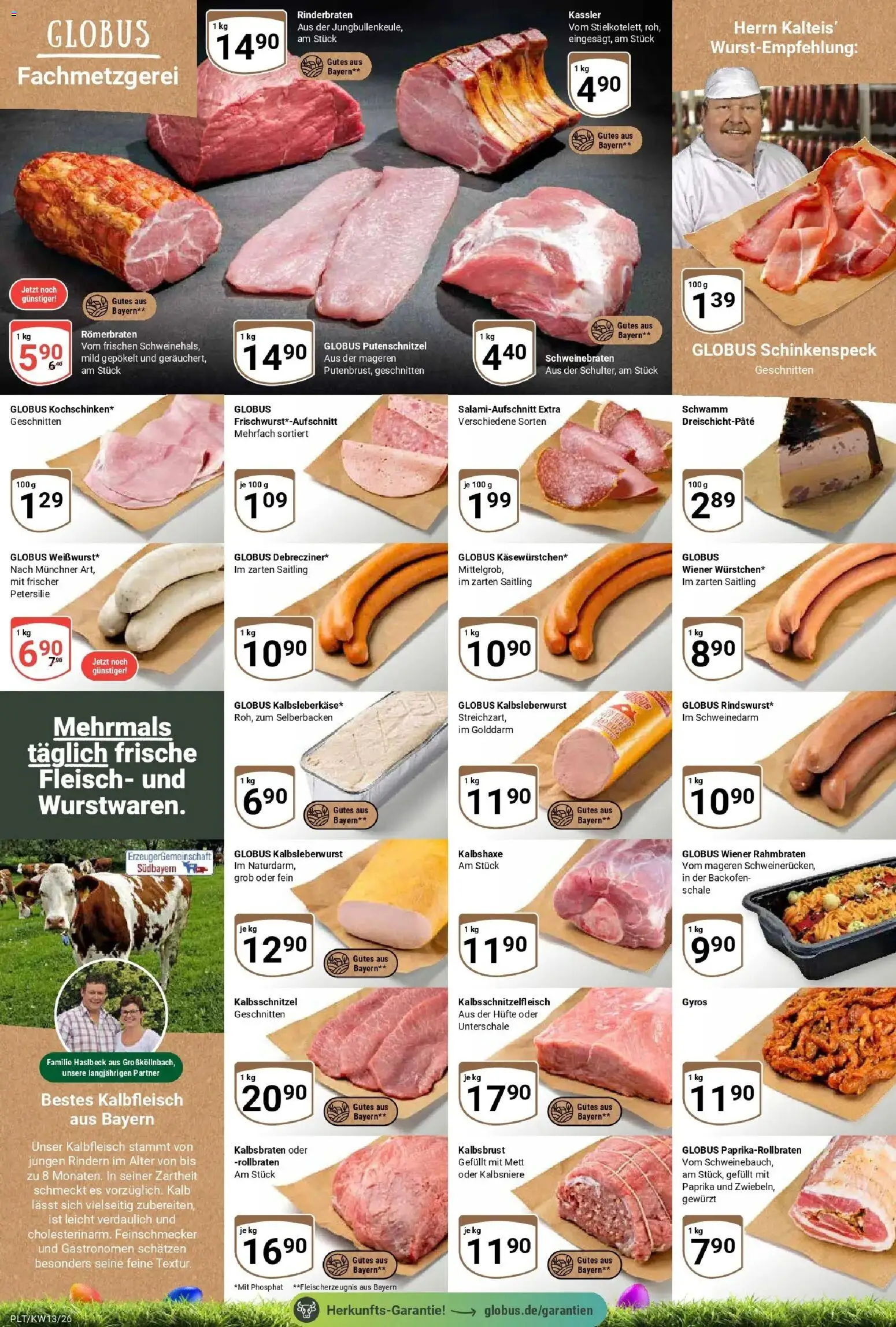 Globus prospekt Plattling	 – gültig ab 23.03.2026 | Seite: 8 | Produkte: Rinderbraten, Gyros, Petersilie, Fleisch