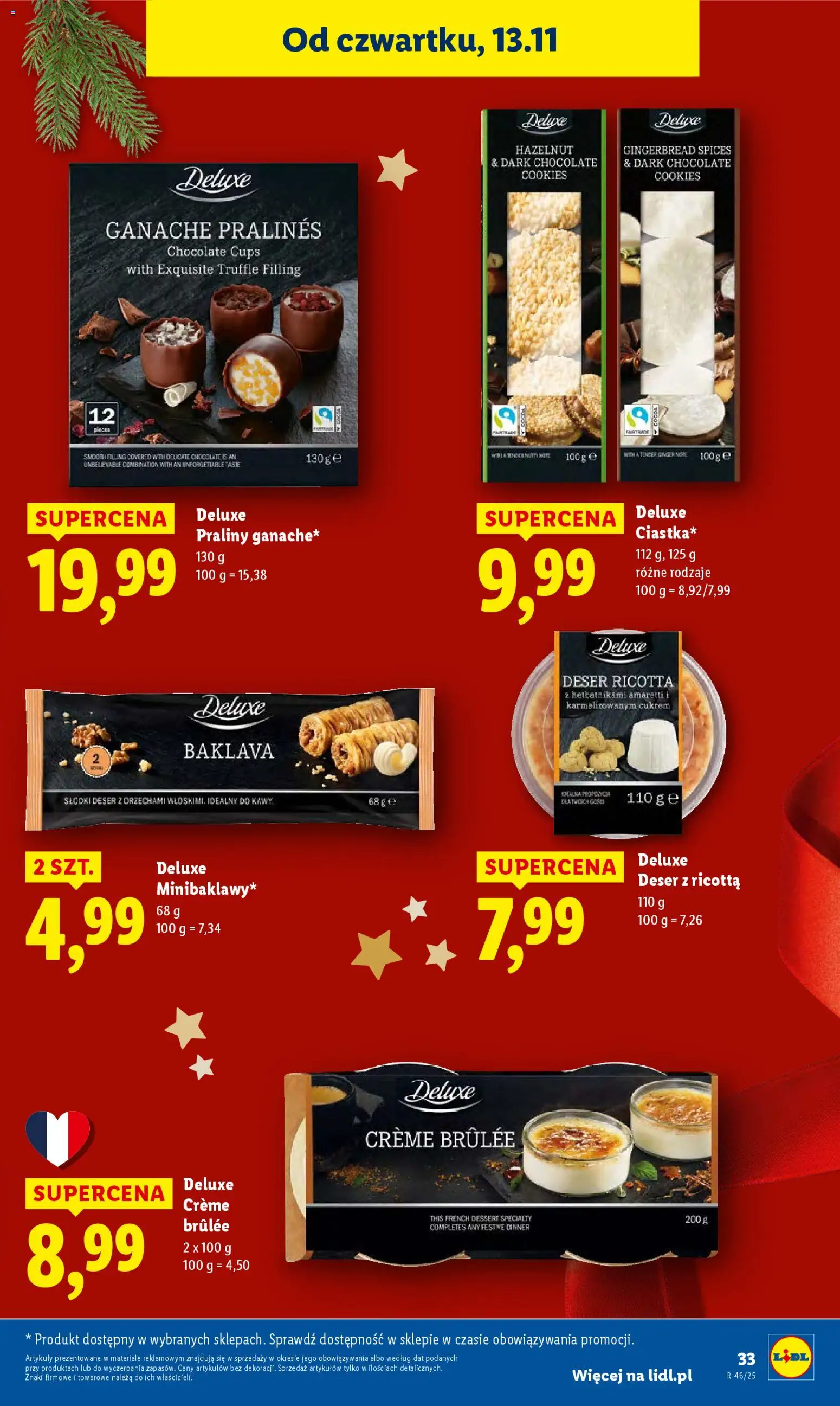 Lidl Gazetka od 13.11.2025 | Strona: 33 | Produkty: Baklava, Praliny, Ricotta
