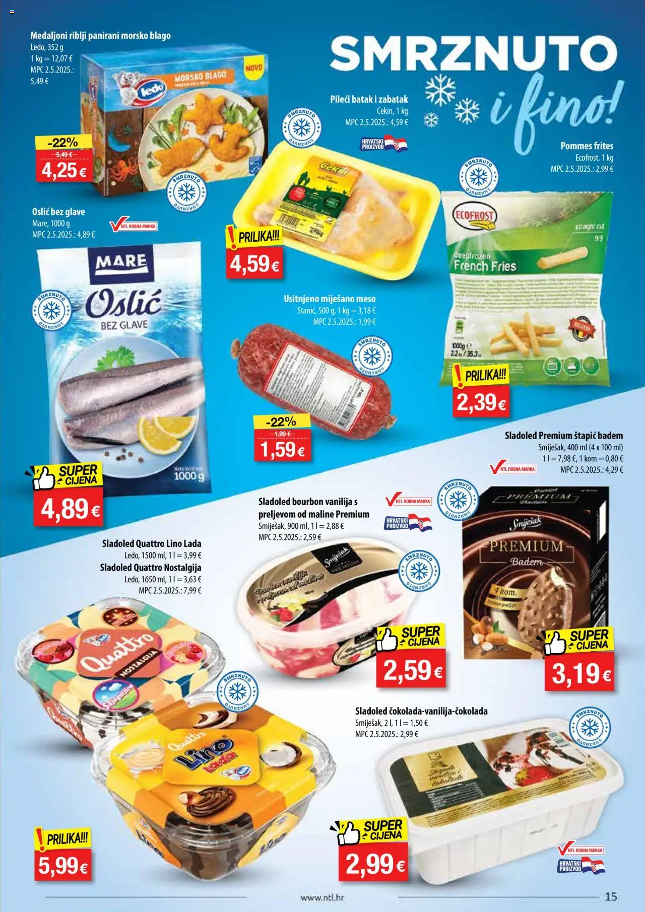 NTL katalog | vrijedi od 03.09.2025 | Stranica: 15 | Proizvodi: Lino Lada, Meso, Sladoled, Badem