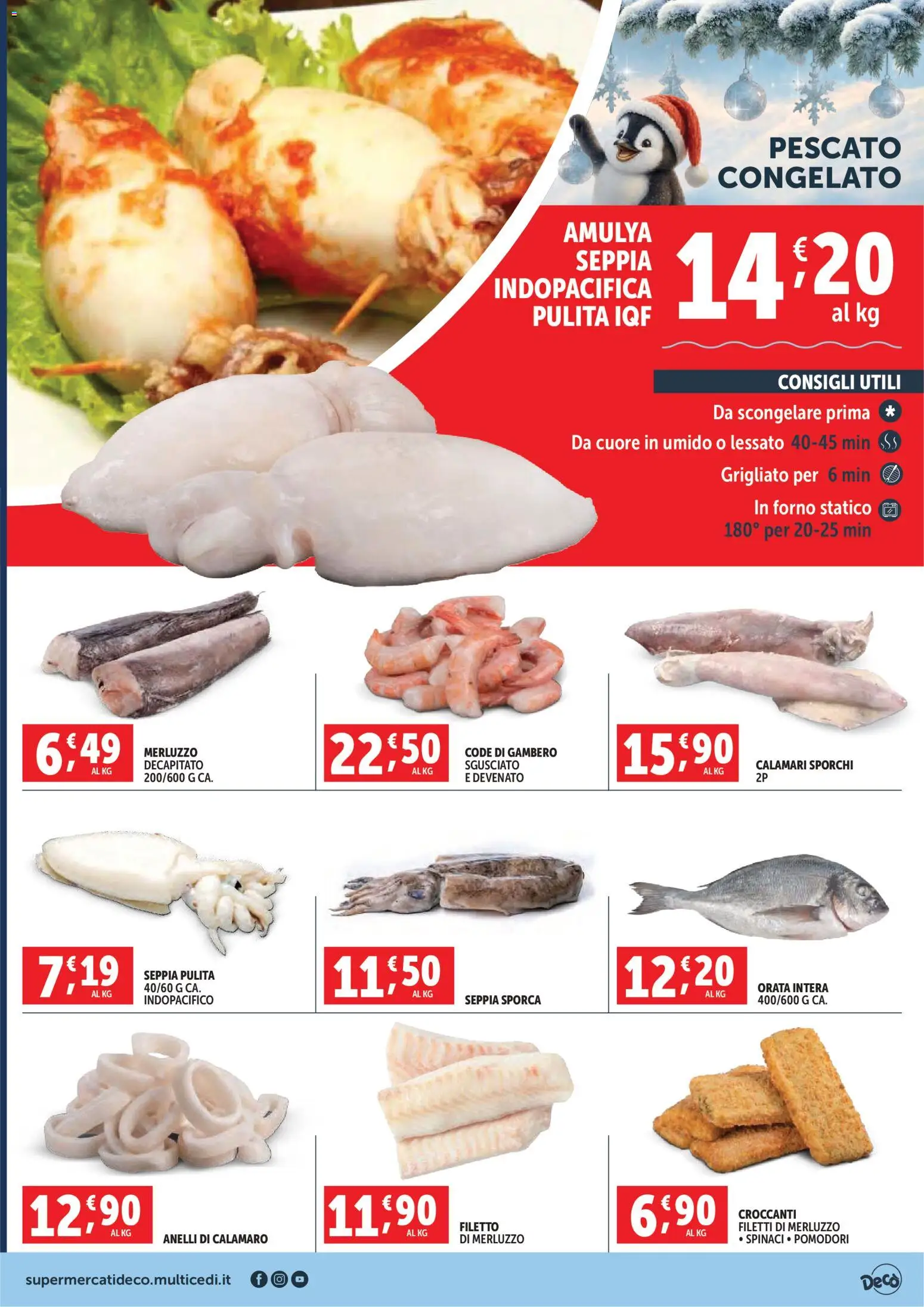 Volantino Decò del 02.12.2025 | Pagina: 3 | Prodotti: Merluzzo, Orata, Calamari, Pomodori