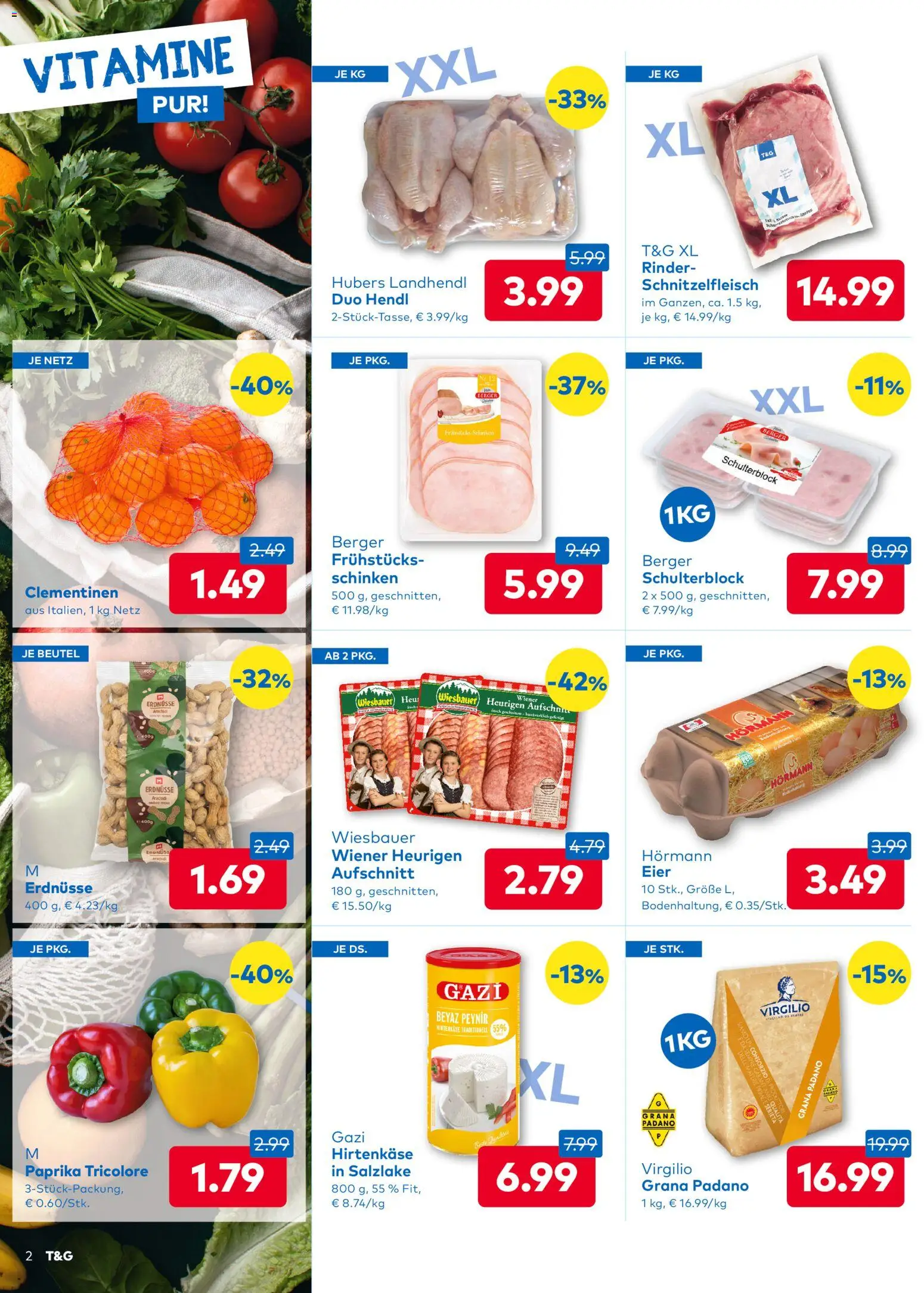 T&G - Kärnten gültig ab 20.11.2025 | Seite: 2 | Produkte: Папионка, Eier, Schinken