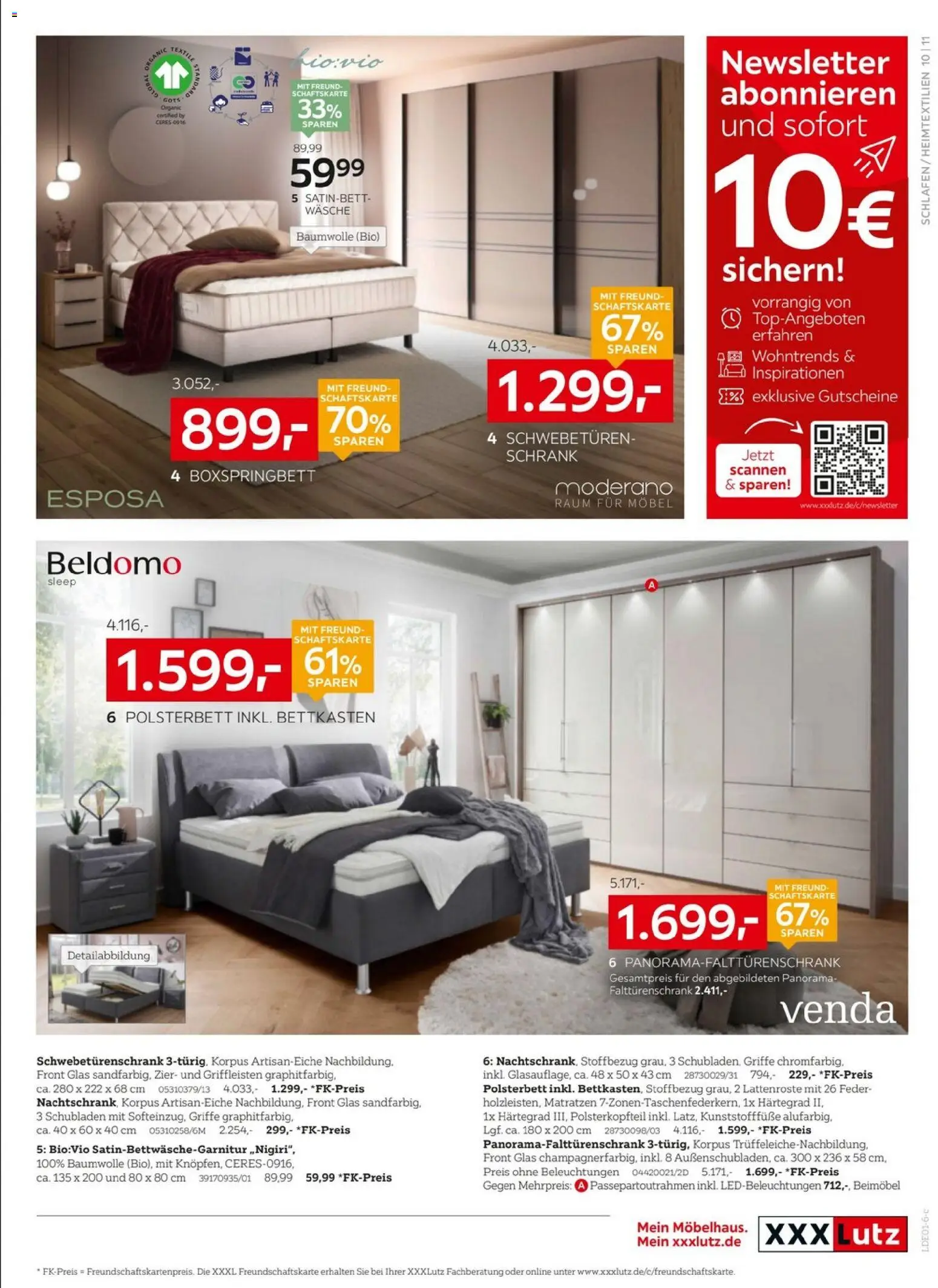 XXXL Lutz - Jubiläum – gültig ab 04.01.2026 | Seite: 15 | Produkte: Schwebetürenschrank, Boxspringbett, Polsterbett, Schrank