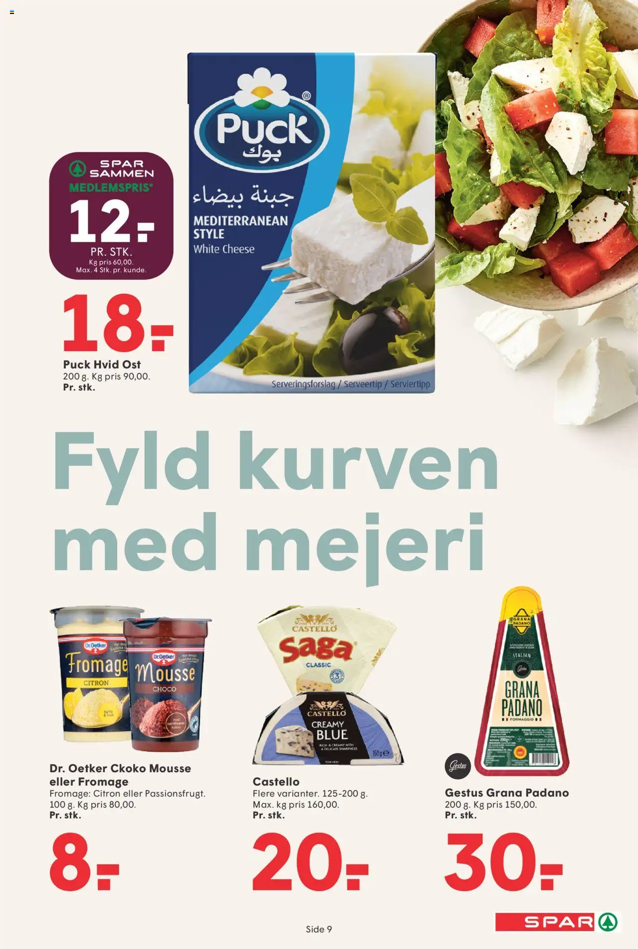 Spar Tilbudsavis gyldig fra 08.08.2025 | Side: 9 | Produkter: Ost