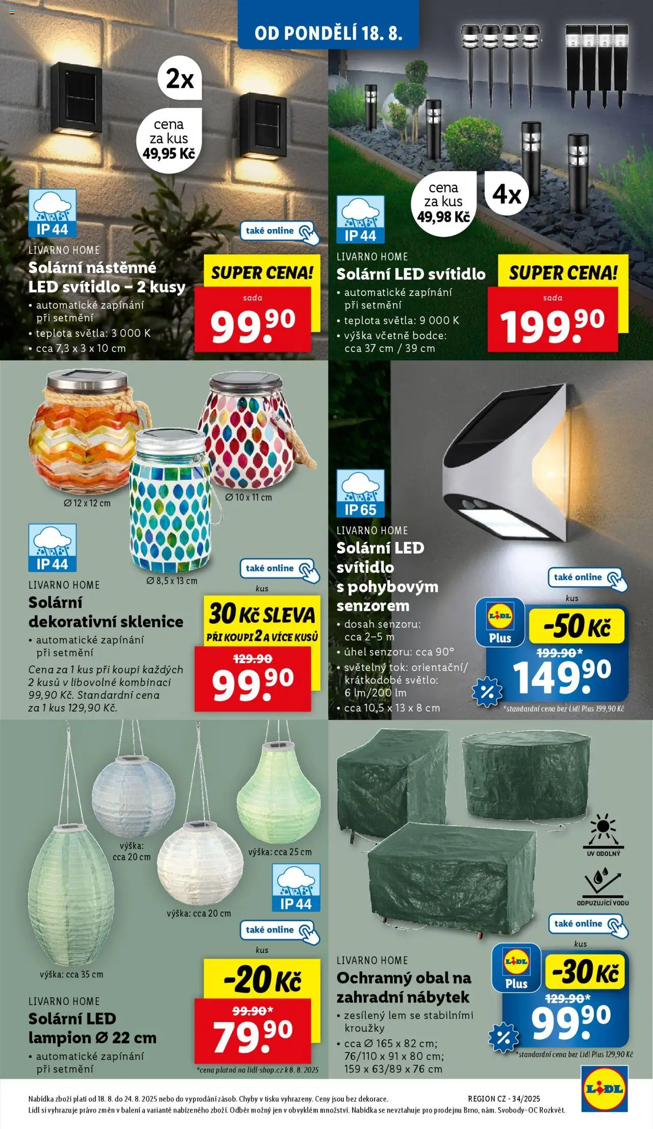 Lidl leták - Spotřební zboží od 18.08.2025 | Strana: 15 | Produkty: Lampión, Nábytek, Zahradní nábytek, LED
