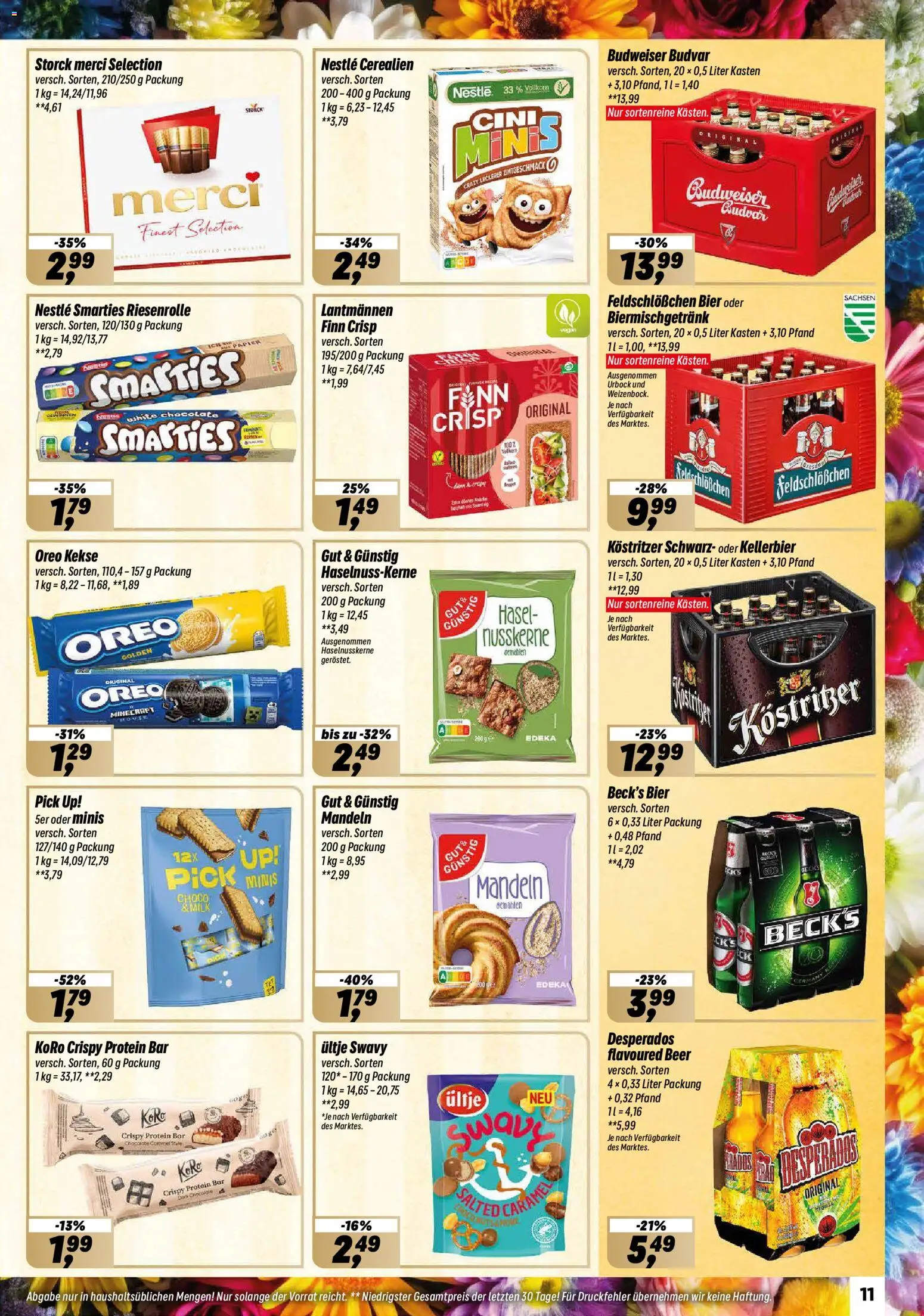 Simmel Prospekt 	 – gültig ab 30.03.2026 | Seite: 11 | Produkte: Kostritzer, Desperados, Budweiser, Kekse