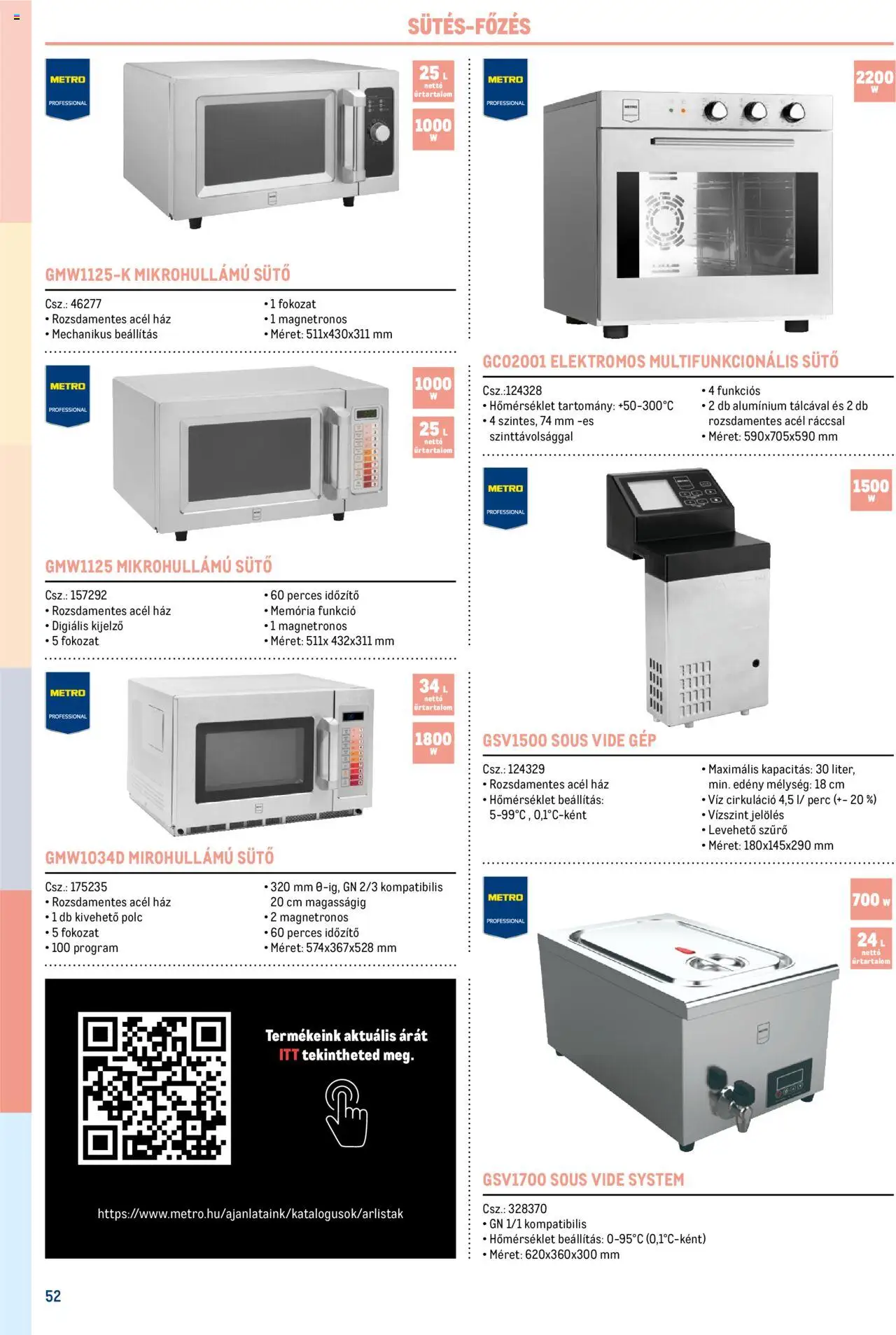 Metro akciós ujság - amely érvényes a következő dátumtól: 17.02.2025 | Oldal: 52 | Termékek: Sütő, Mikrohullámú sütő, Edény, Polc
