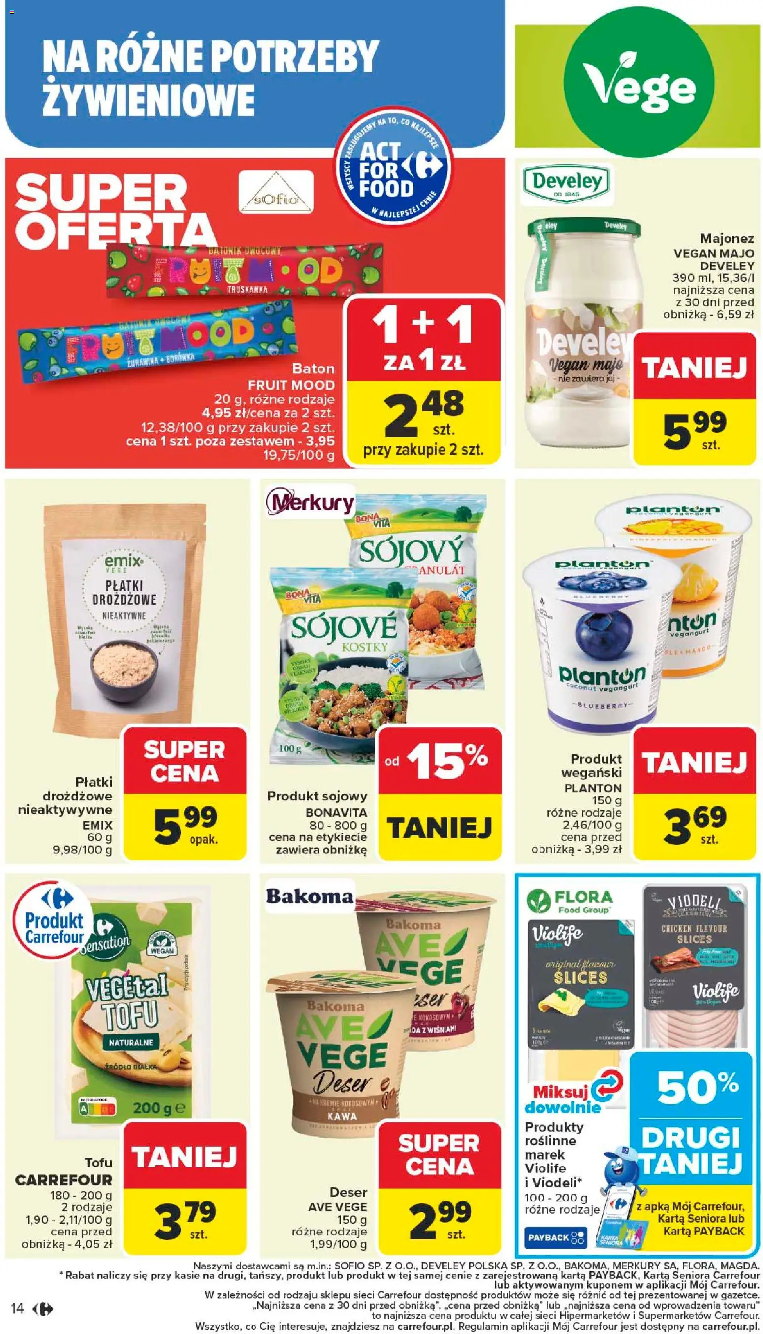 Carrefour Gazetka - Starachowice Zmieniliśmy się dla Ciebie od 27.10.2025 | Strona: 16 | Produkty: Tofu, Kawa, Płatki drożdżowe, Majonez
