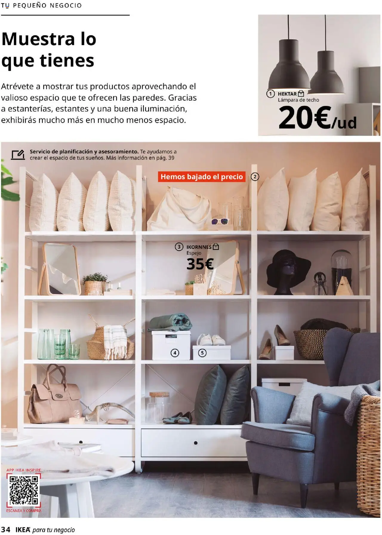 Catálogo IKEA para tu negocio │ válido desde el 04.02.2025 | Página: 34 | Productos: Lámpara de techo, Té, Espejo, Lámpara
