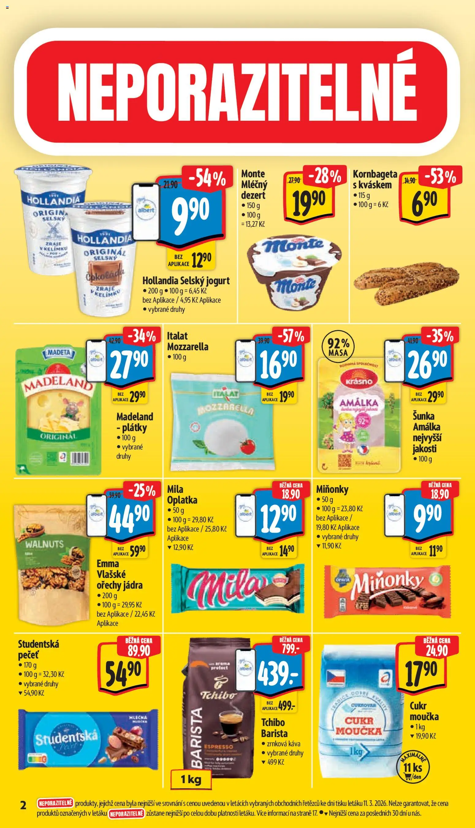 Albert leták - Supermarket od 18.03.2026 | Strana: 6 | Produkty: Čokoláda, Šunka, Hollandia, Cukr moučka