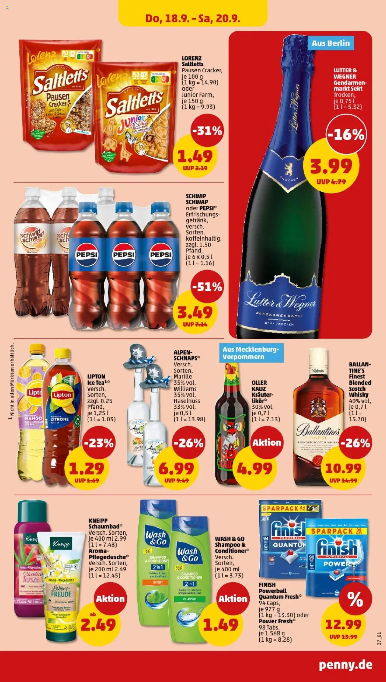 Penny - Berlin – gültig ab 15.09.2025 | Seite: 39 | Produkte: Sekt, Finish, Shampoo, Zucker