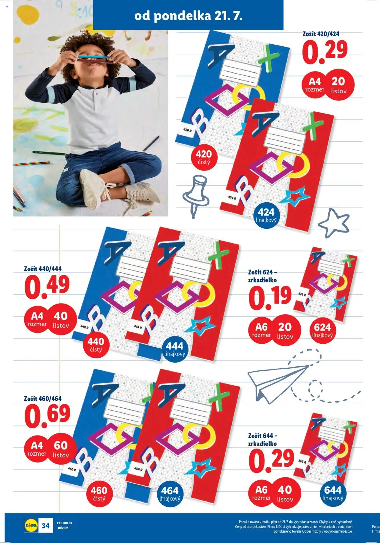 Lidl leták │ platný od 21.07.2025 | Strana: 48 | Produkty: Zošit