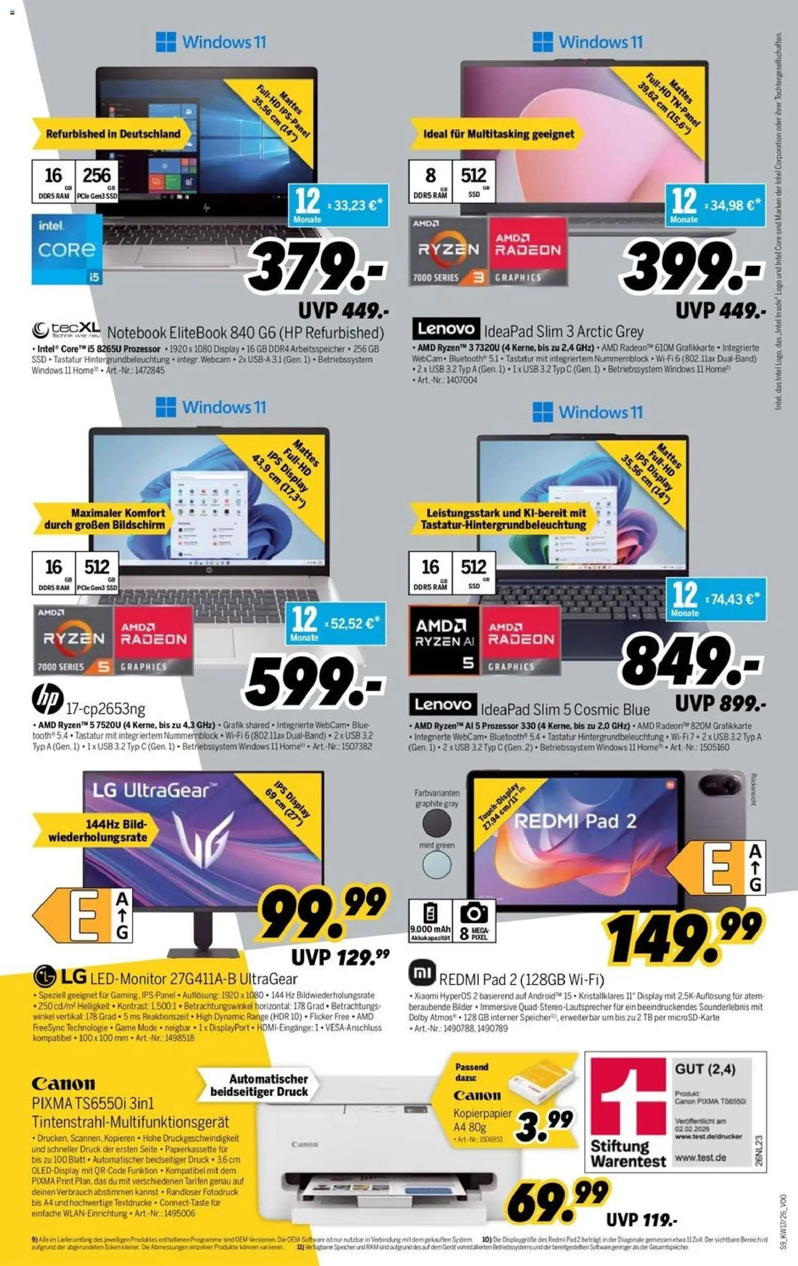 Medimax Prospekt 	 – gültig ab 18.04.2026 | Seite: 9 | Produkte: Lenovo, Bilder, Bildschirm, Notebook