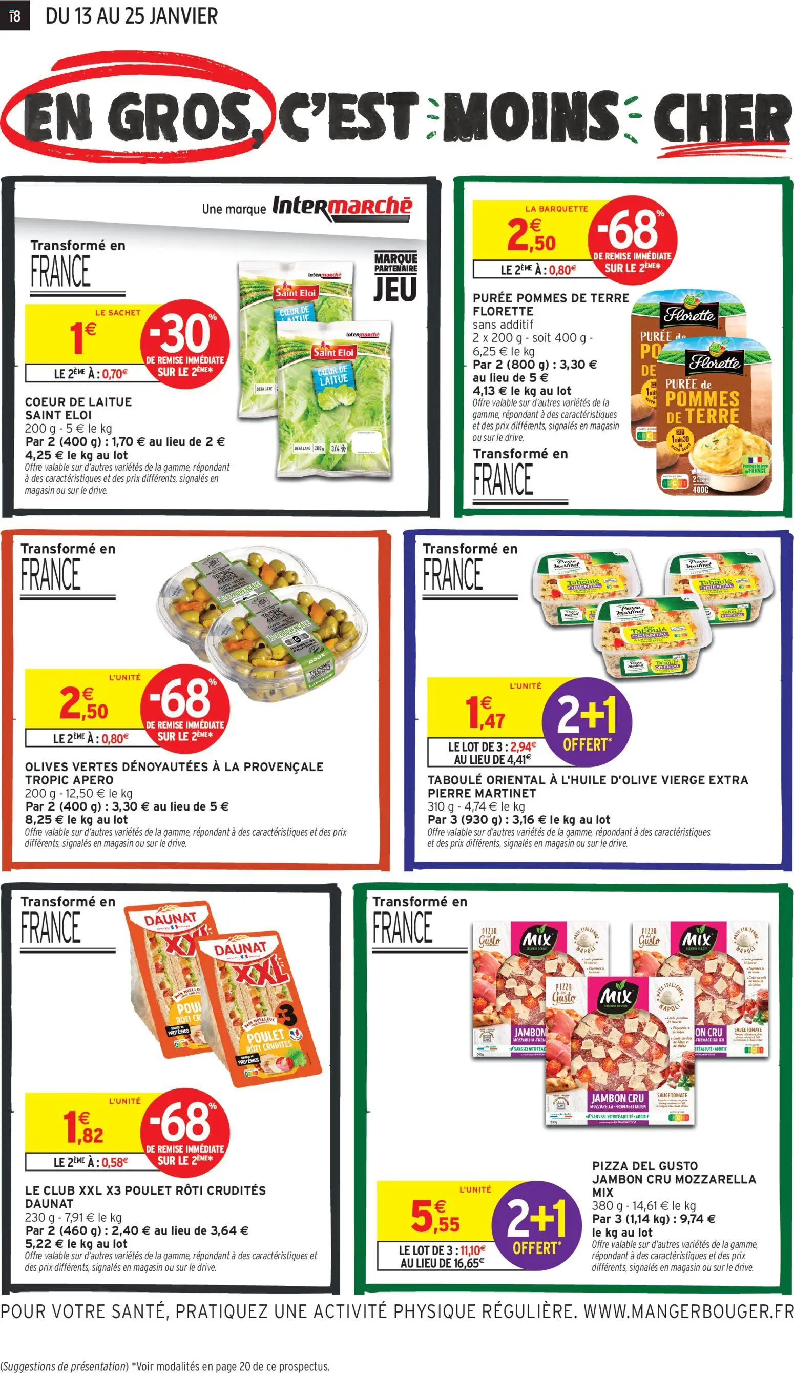 {H1} | Page: 18 | Produits: Jambon Cru, Mozzarella, Jambon, Pommes de terre