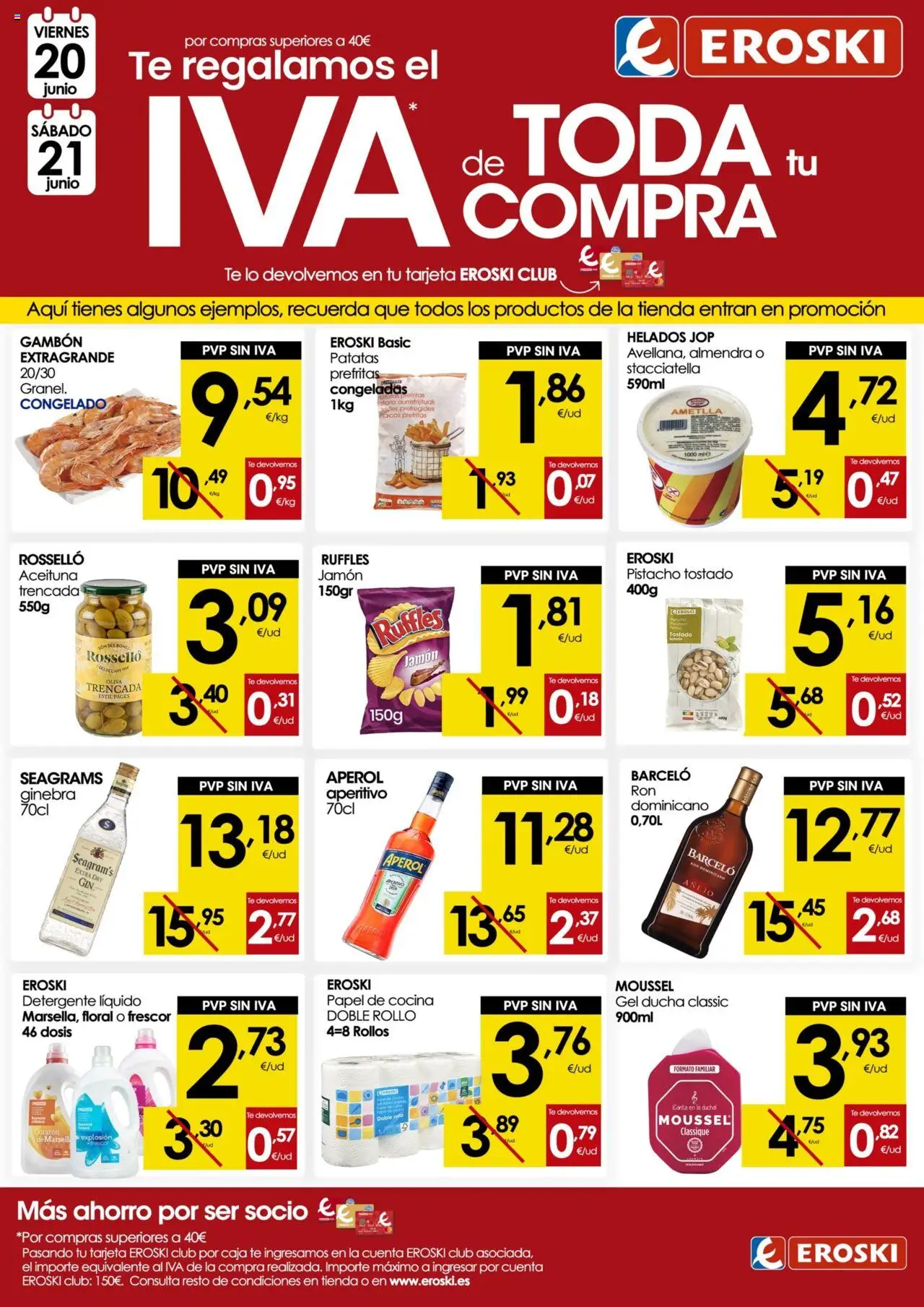 Eroski - Cumplimos un años en Marratxí │ válido desde el 18.06.2025 | Página: 6 | Productos: Jamón, Ginebra, Cocina, Ducha