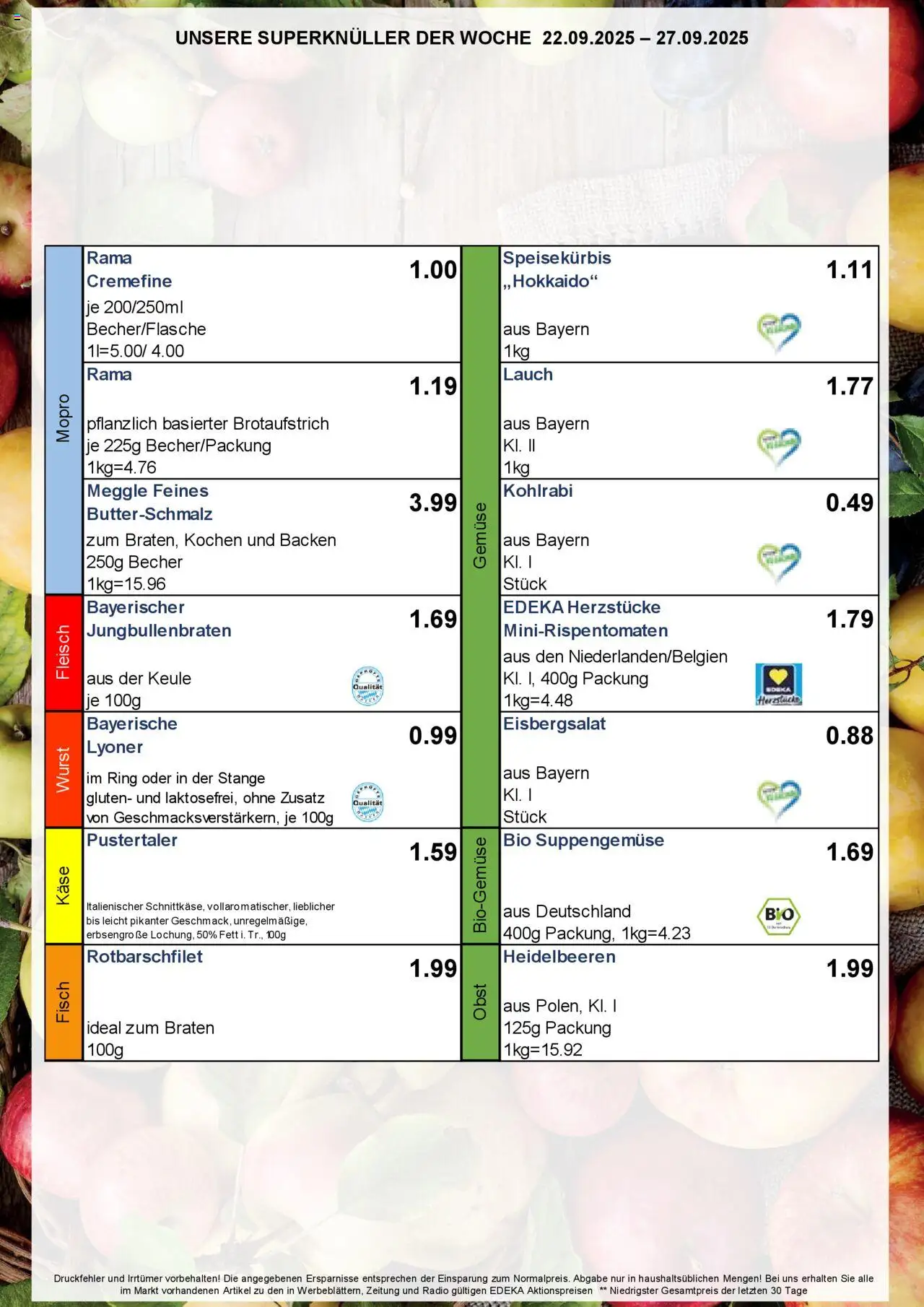 Simmel - Bayern – gültig ab 22.09.2025 | Seite: 7 | Produkte: Rama, Käse, Heidelbeeren, Fleisch