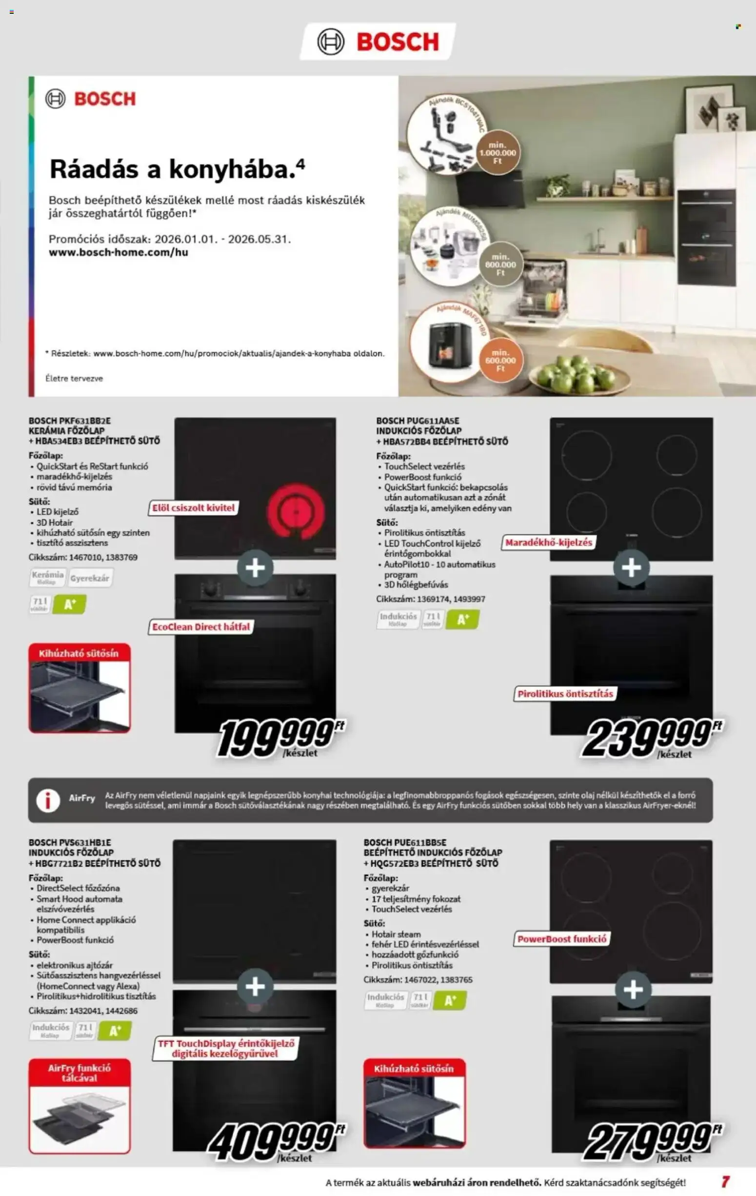 Media Markt akciós ujság - amely érvényes a következő dátumtól: 08.04.2026 | Oldal: 7 | Termékek: Sütő, Főzőlap, Indukciós főzőlap, Olaj