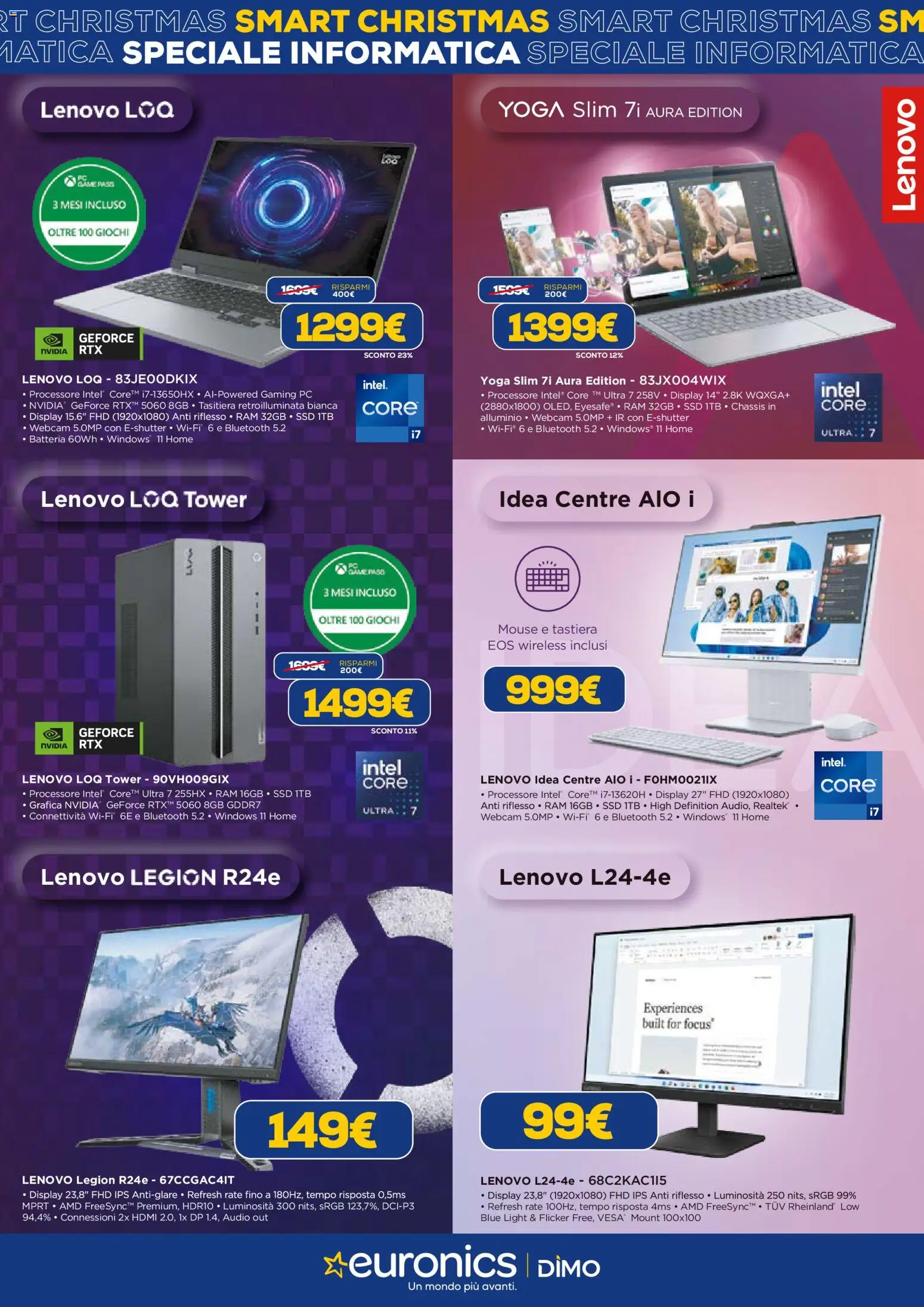 Volantino Euronics del 02.12.2025 | Pagina: 8 | Prodotti: PC, Mouse, Audio, Batteria