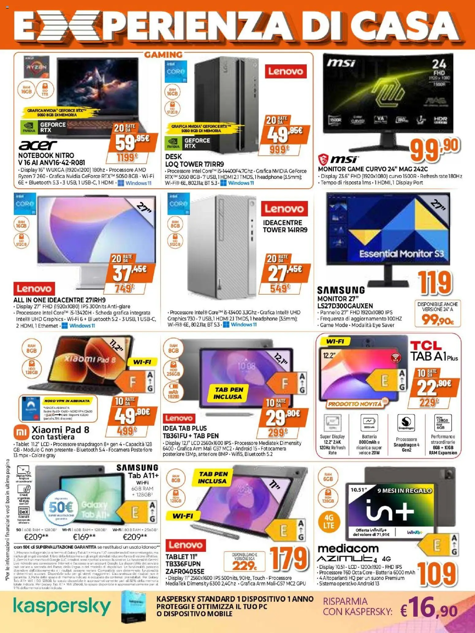 Volantino Expert del 09.04.2026 | Pagina: 13 | Prodotti: Monitor, Notebook, Tablet, PC