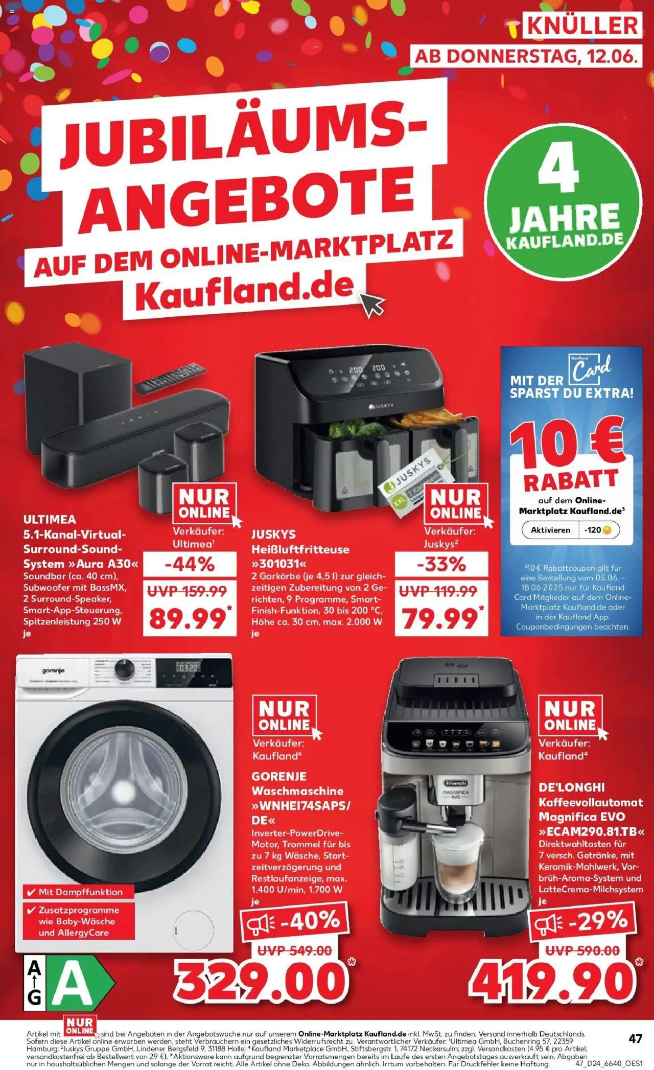 Kaufland prospekt Dingolfing	 - gültig ab dem 11.06.2025 | Seite: 47 | Produkte: Gorenje, Waschmaschine, Soundbar, Kaffeevollautomat